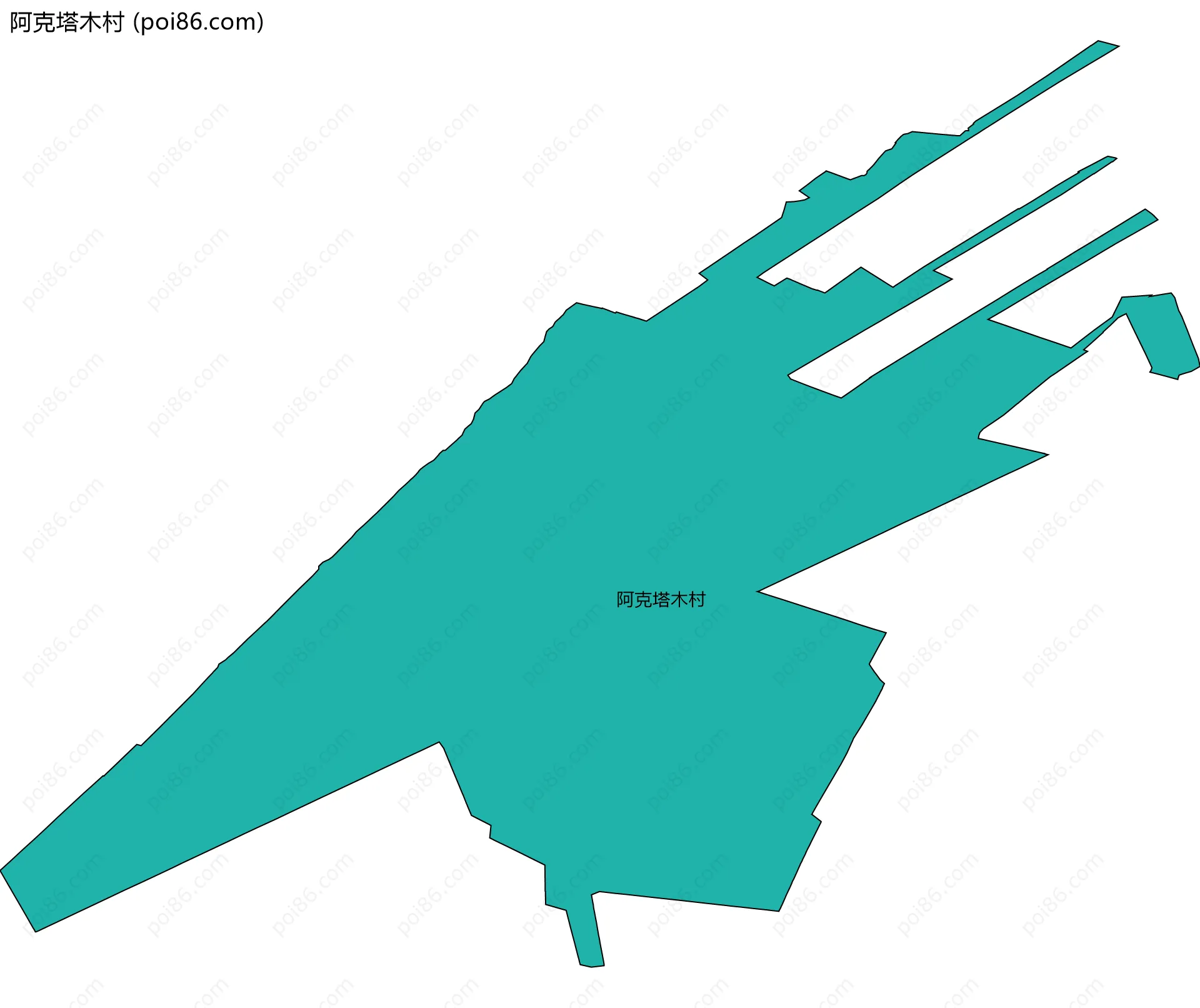 阿克塔木村边界地图