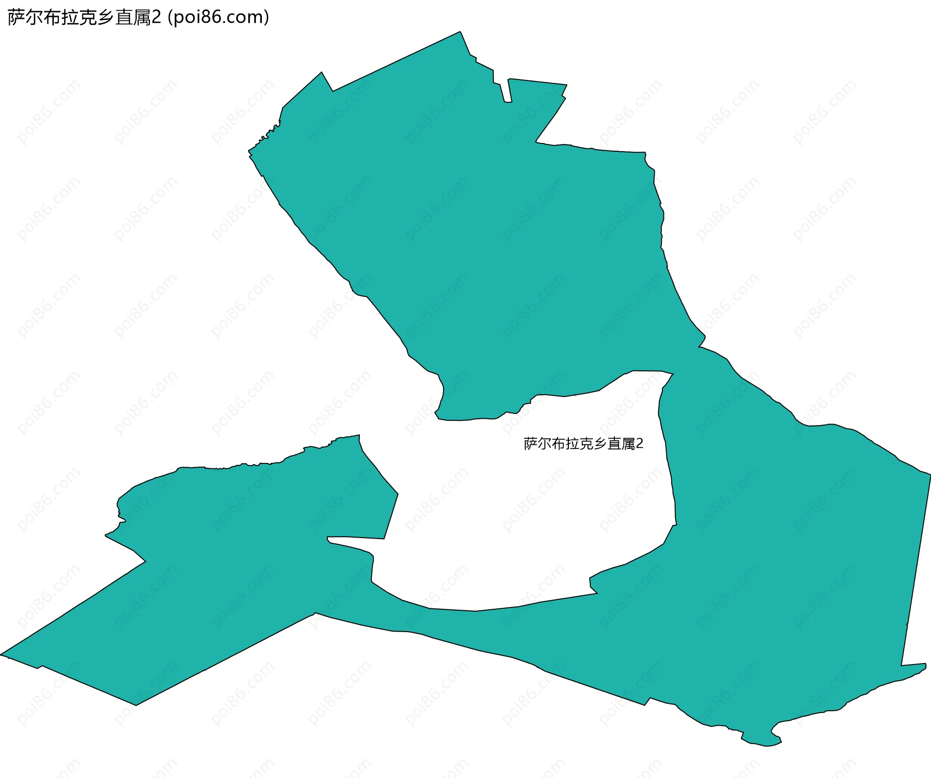 萨尔布拉克乡直属2边界地图