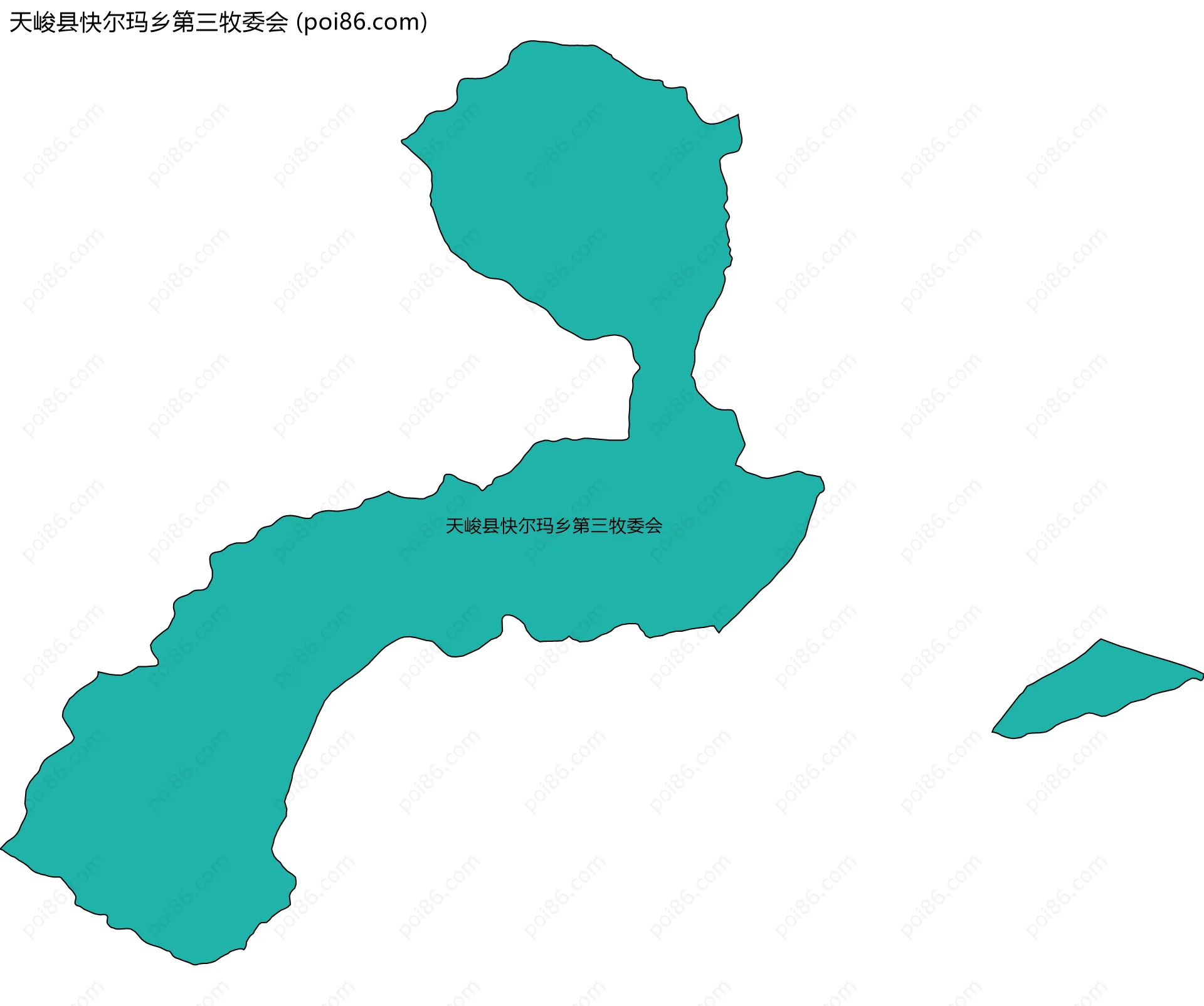 天峻县快尔玛乡第三牧委会边界地图