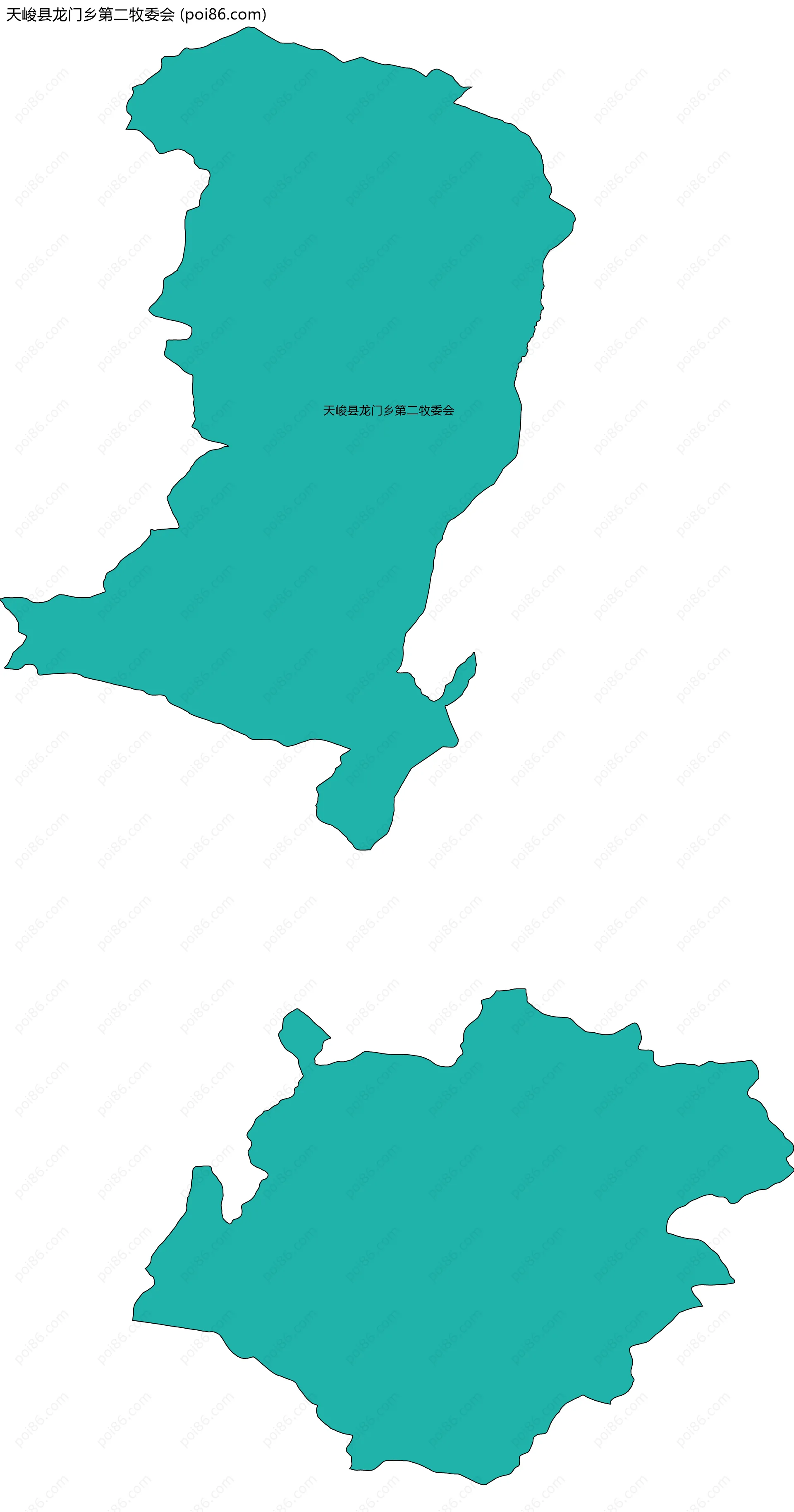 天峻县龙门乡第二牧委会边界地图