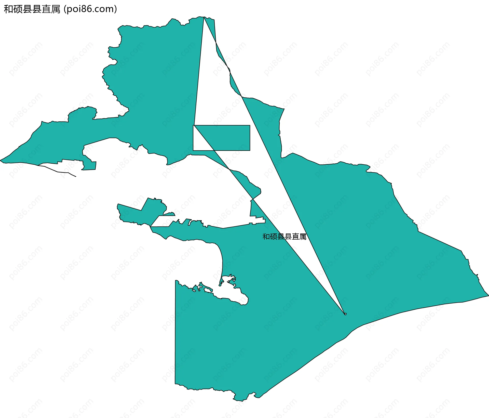 和硕县县直属边界地图