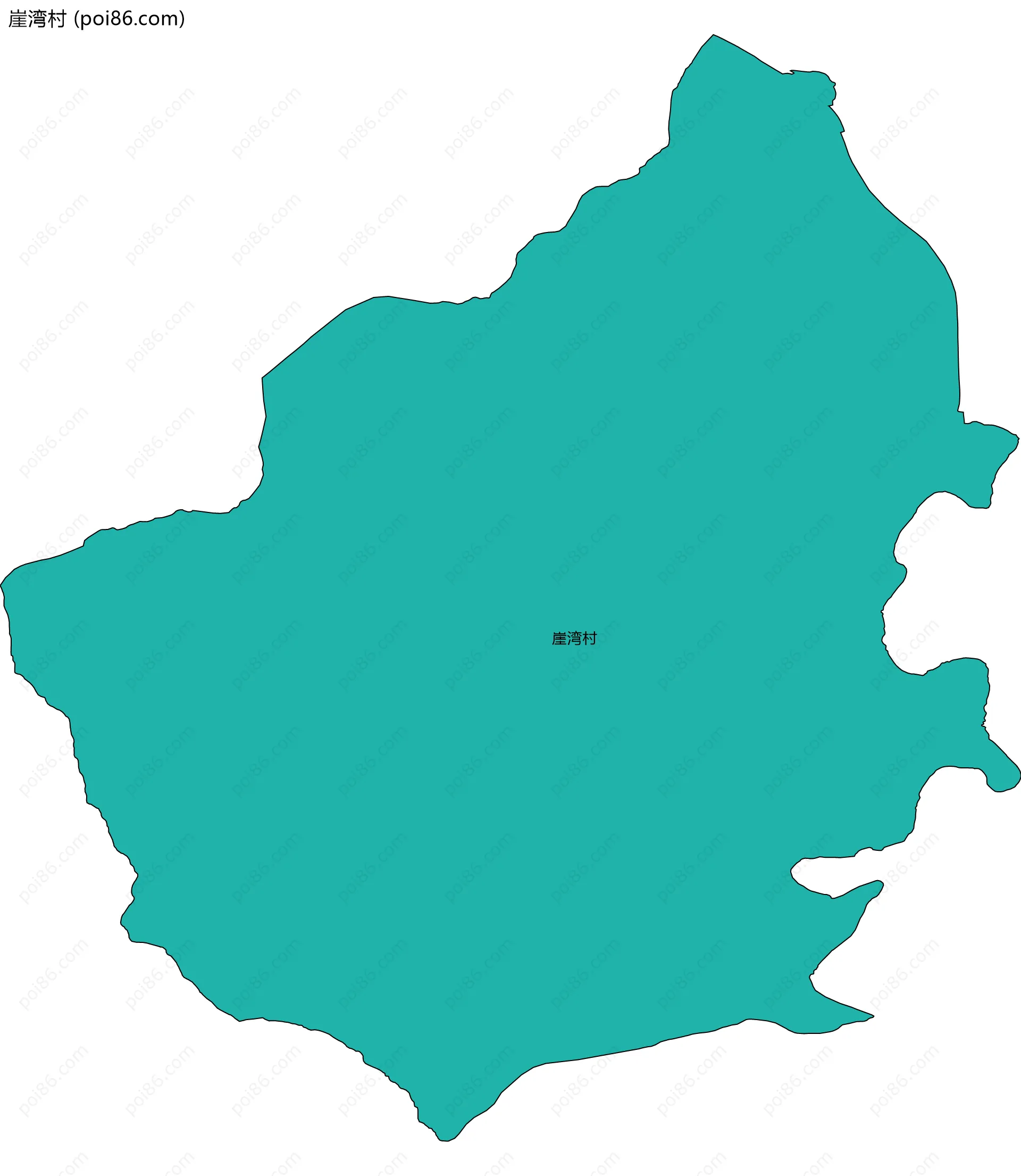 崖湾村边界地图