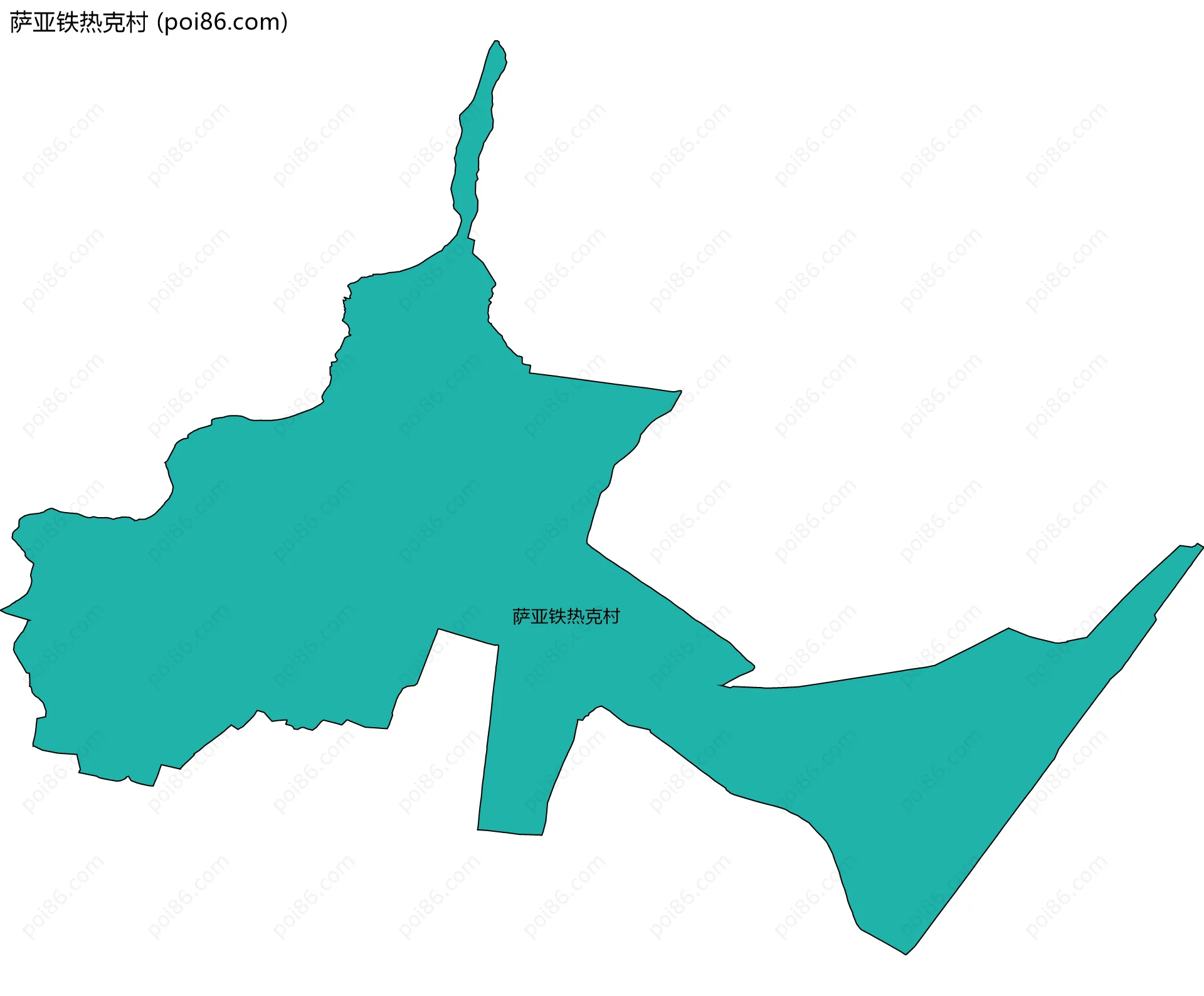 萨亚铁热克村边界地图