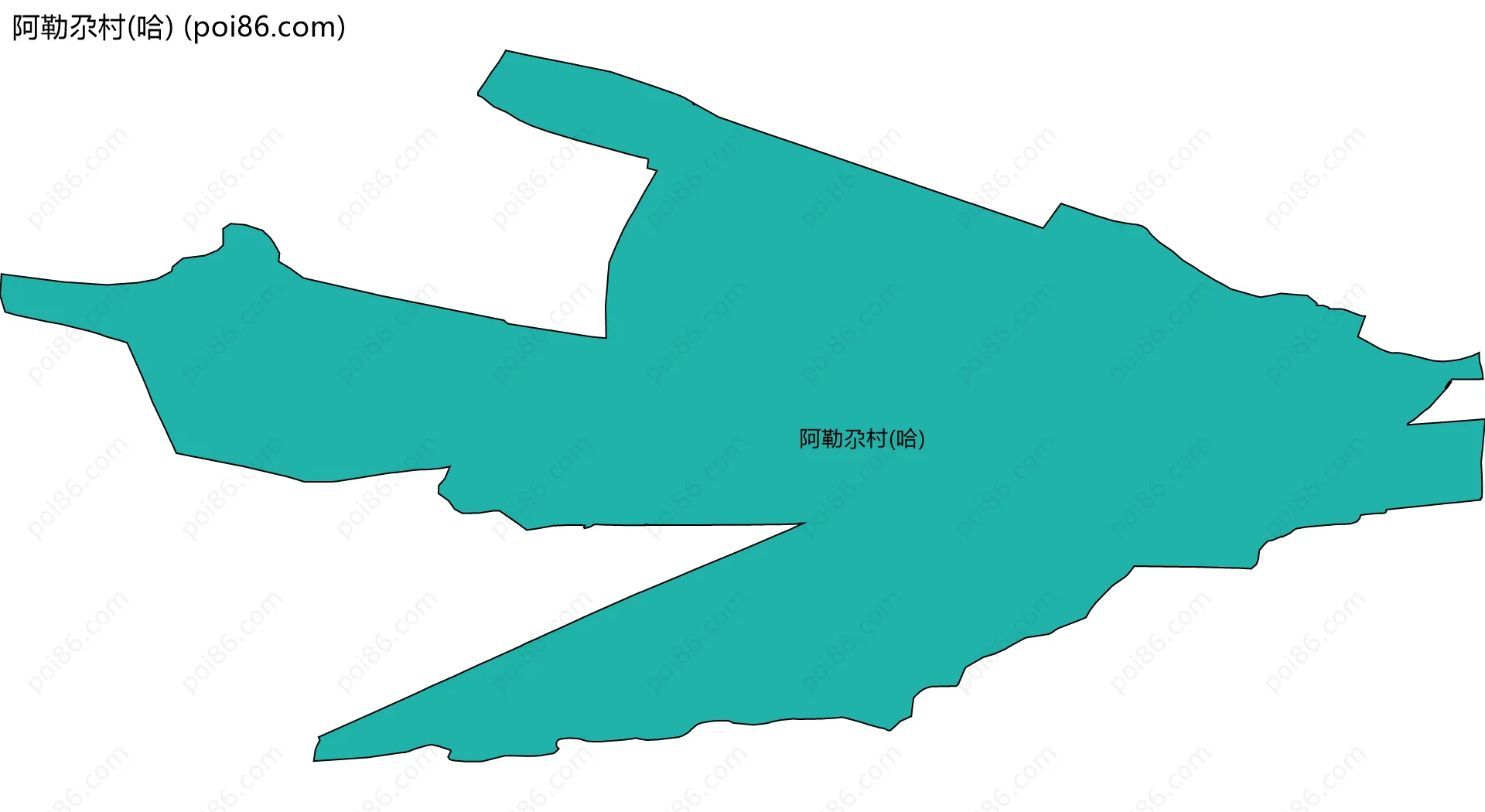 阿勒尕村(哈)边界地图
