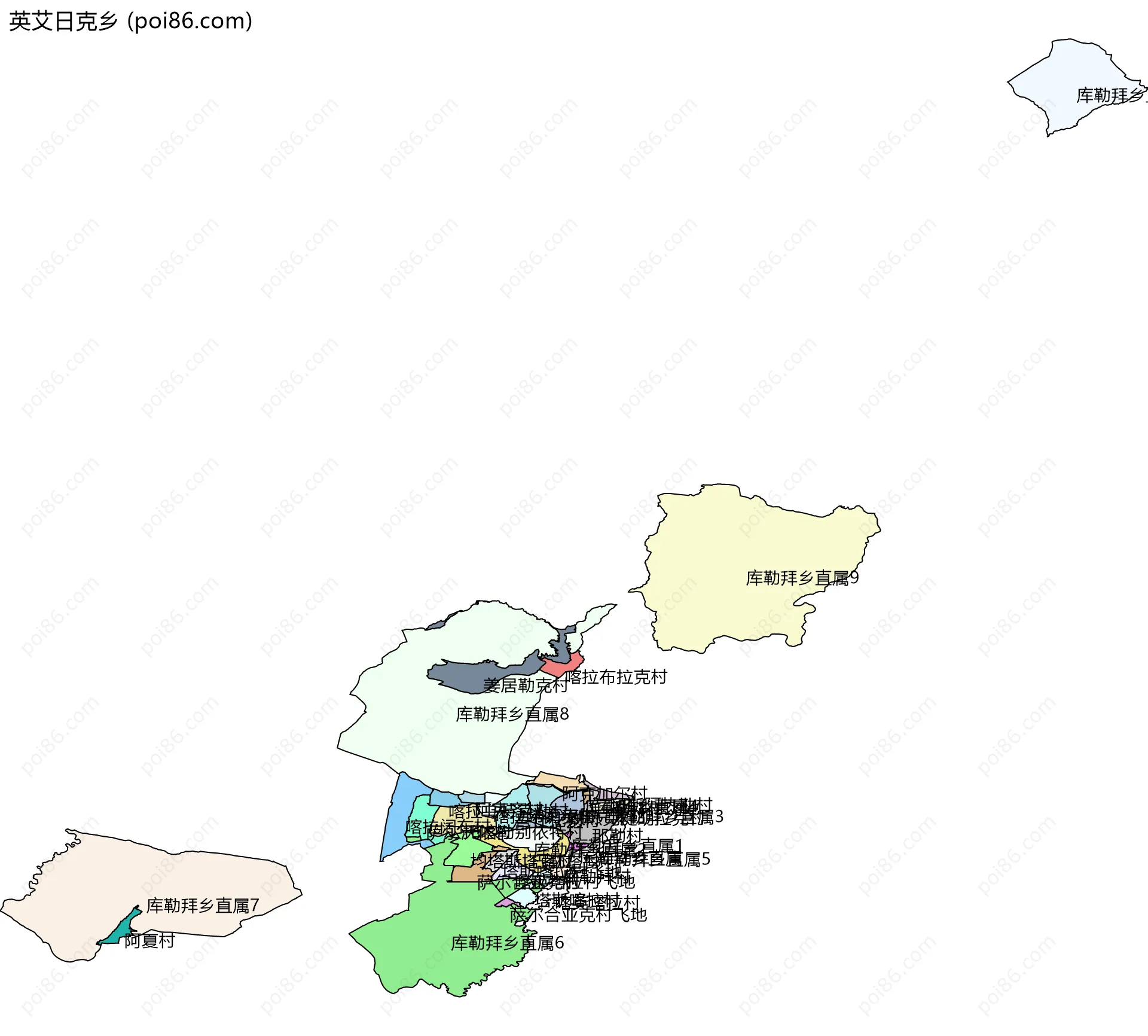 英艾日克乡边界地图(五级行政区划)