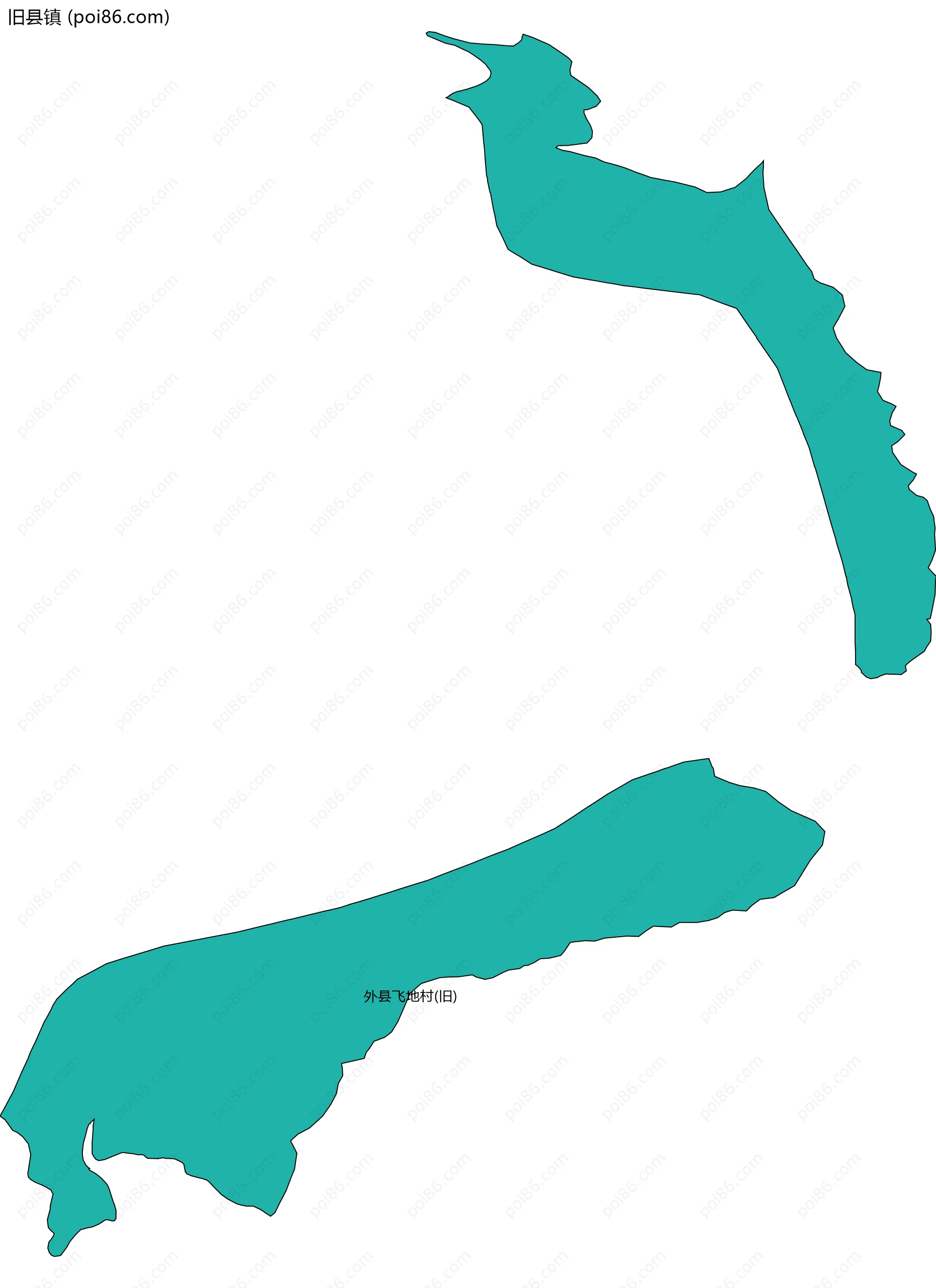 旧县镇边界地图(五级行政区划)