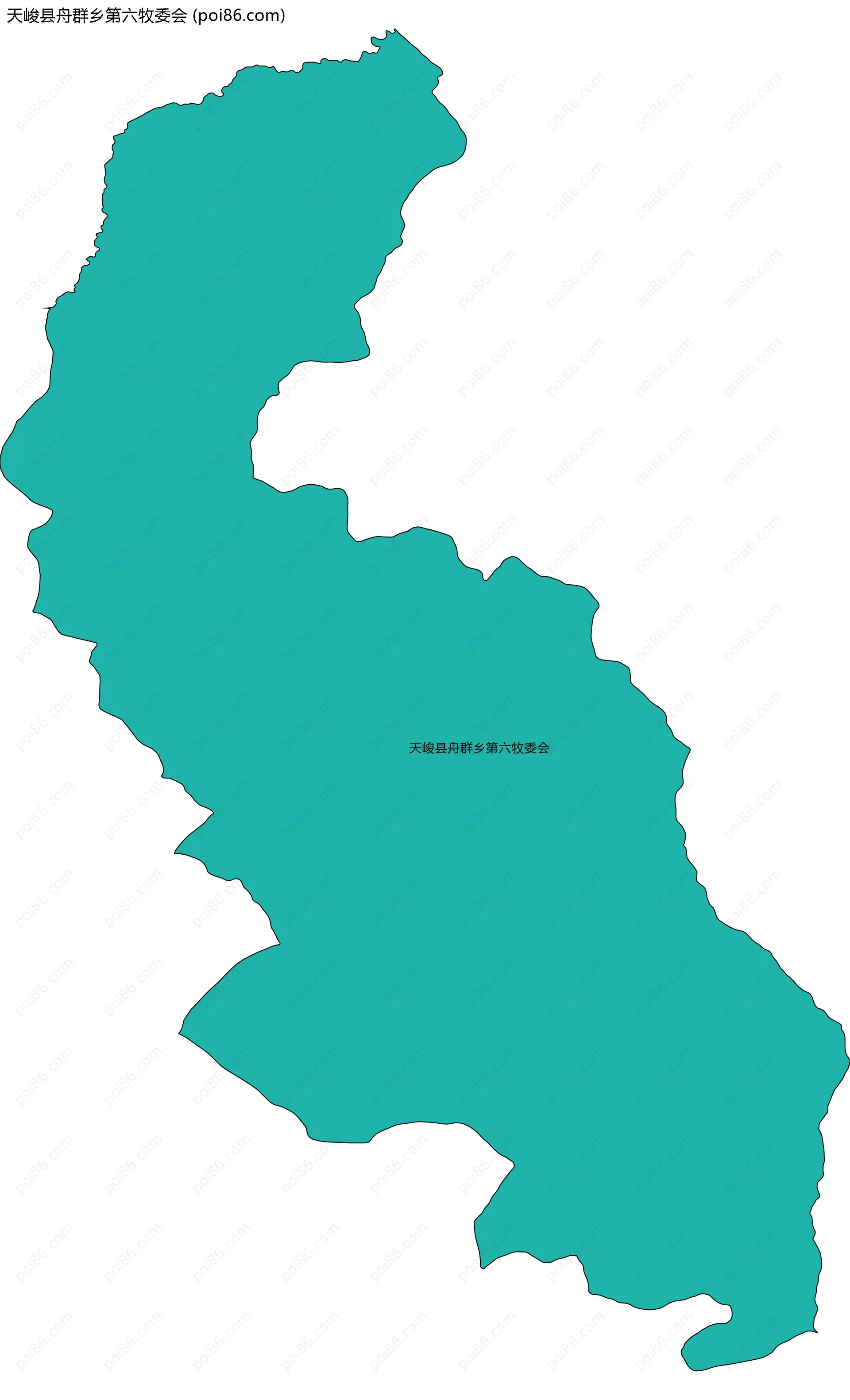 天峻县舟群乡第六牧委会边界地图