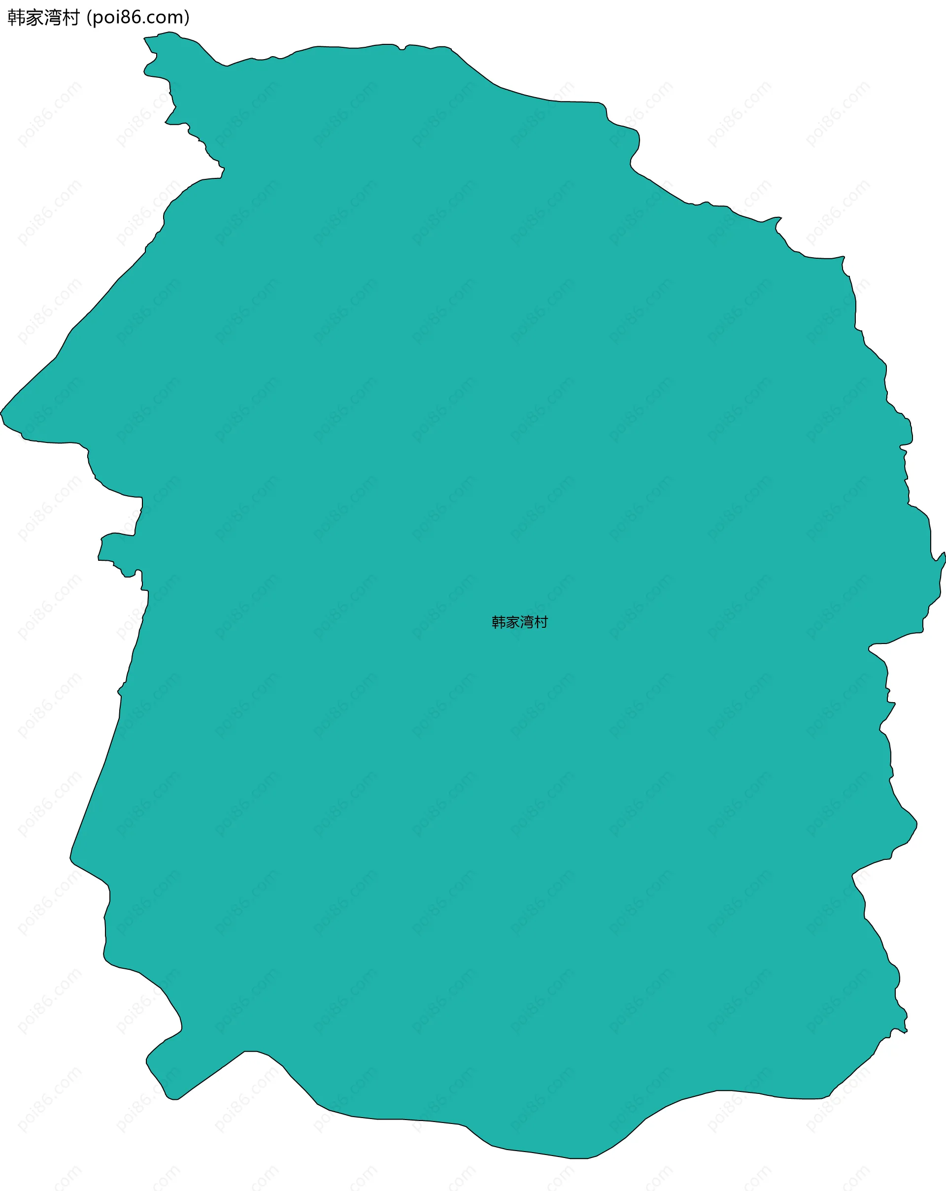 韩家湾村边界地图