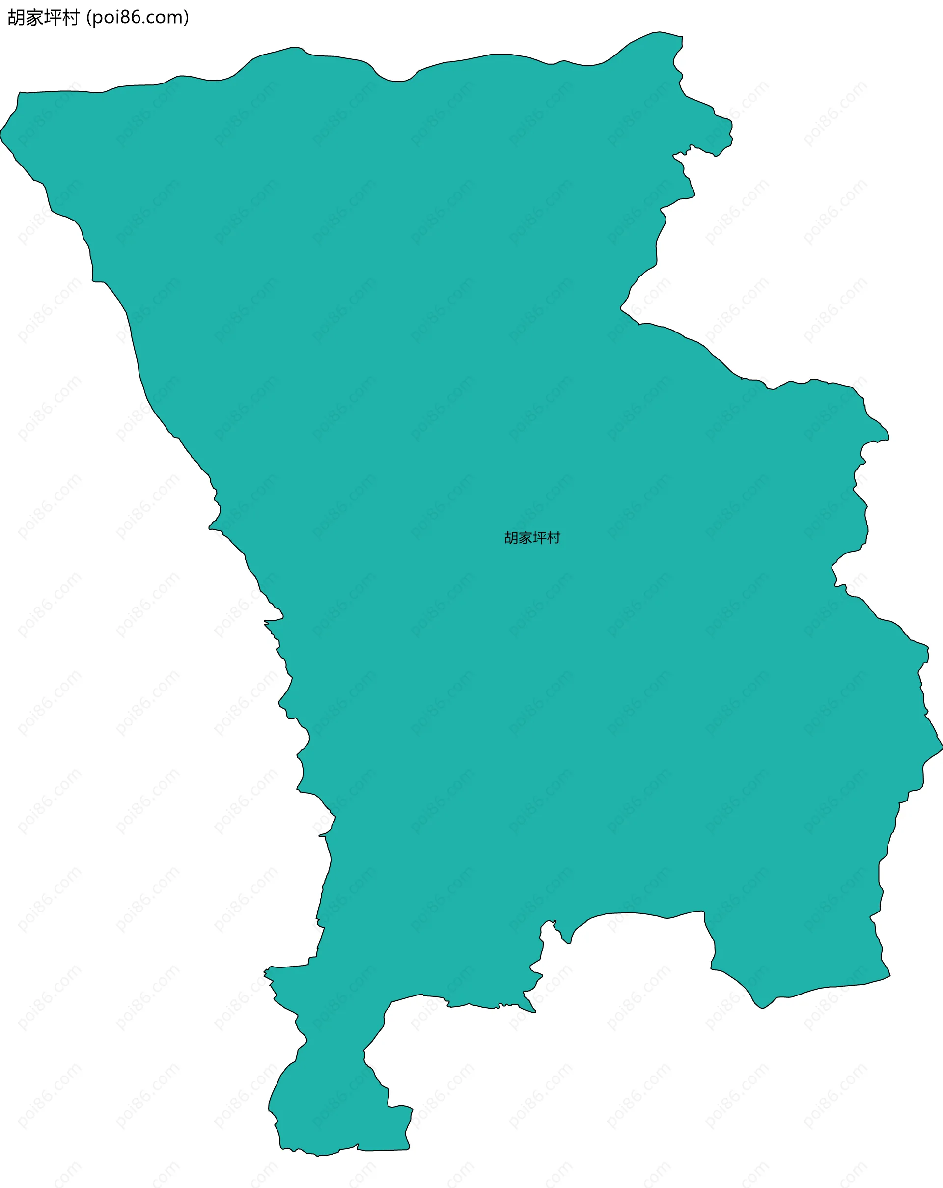 胡家坪村边界地图