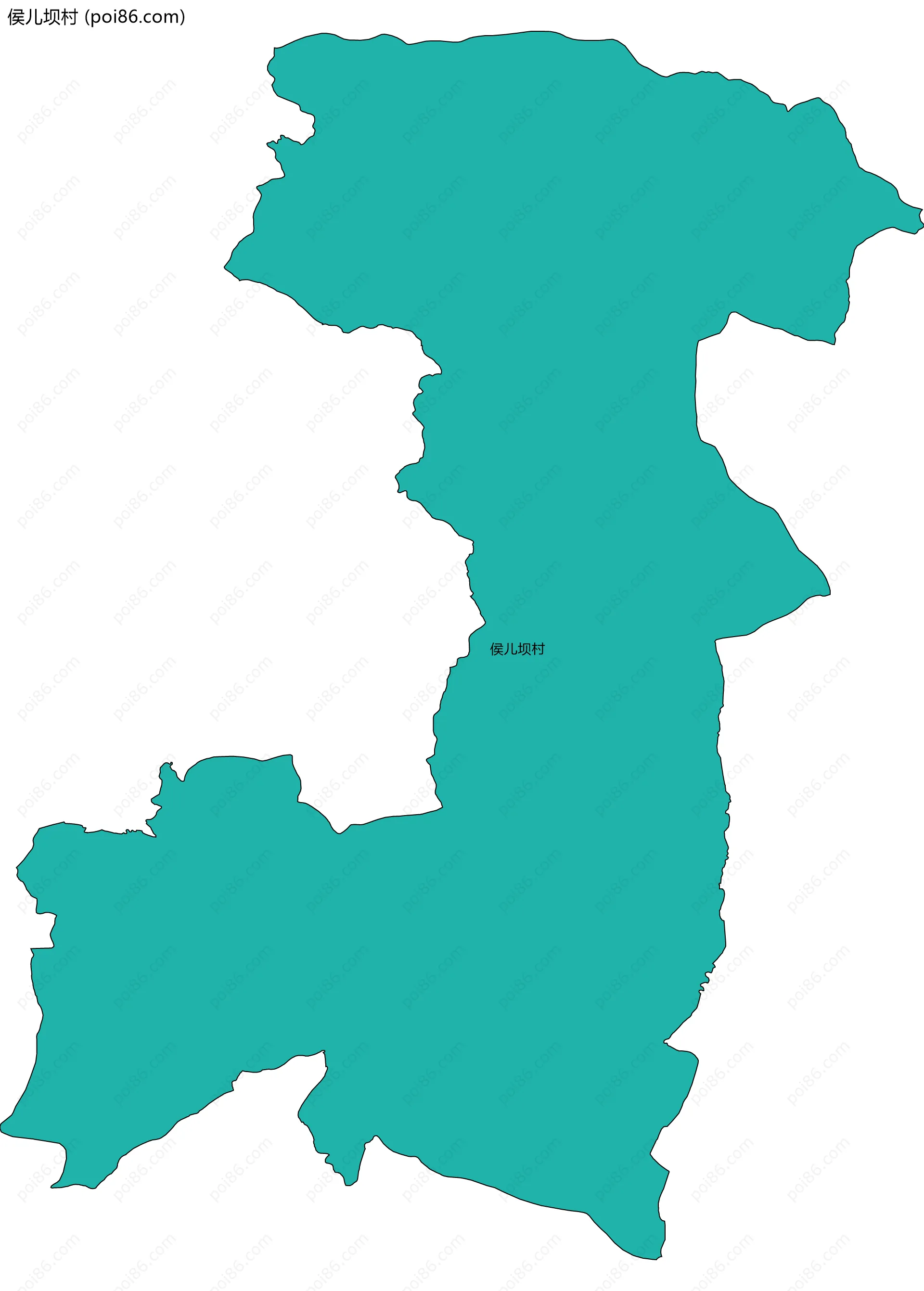 侯儿坝村边界地图