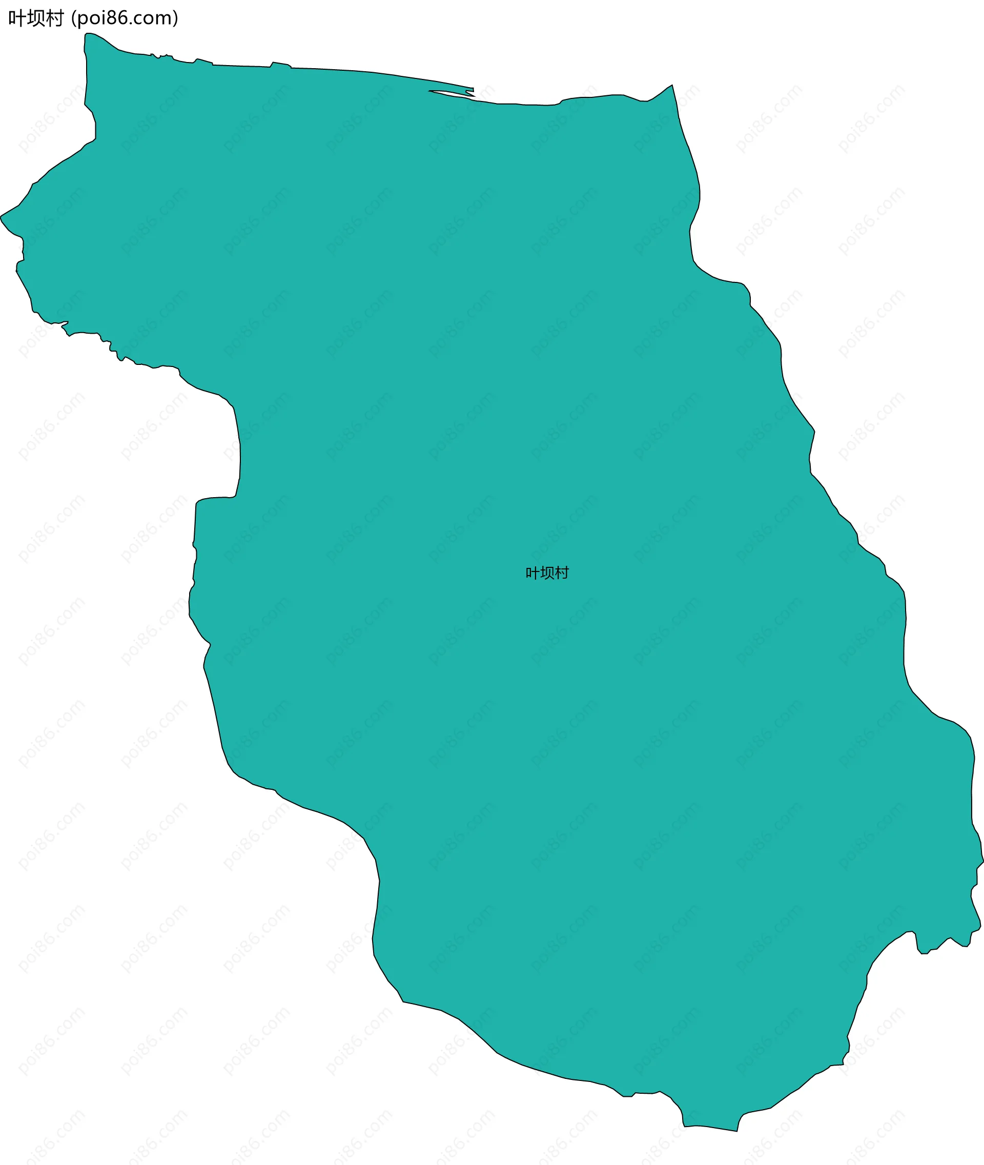 叶坝村边界地图