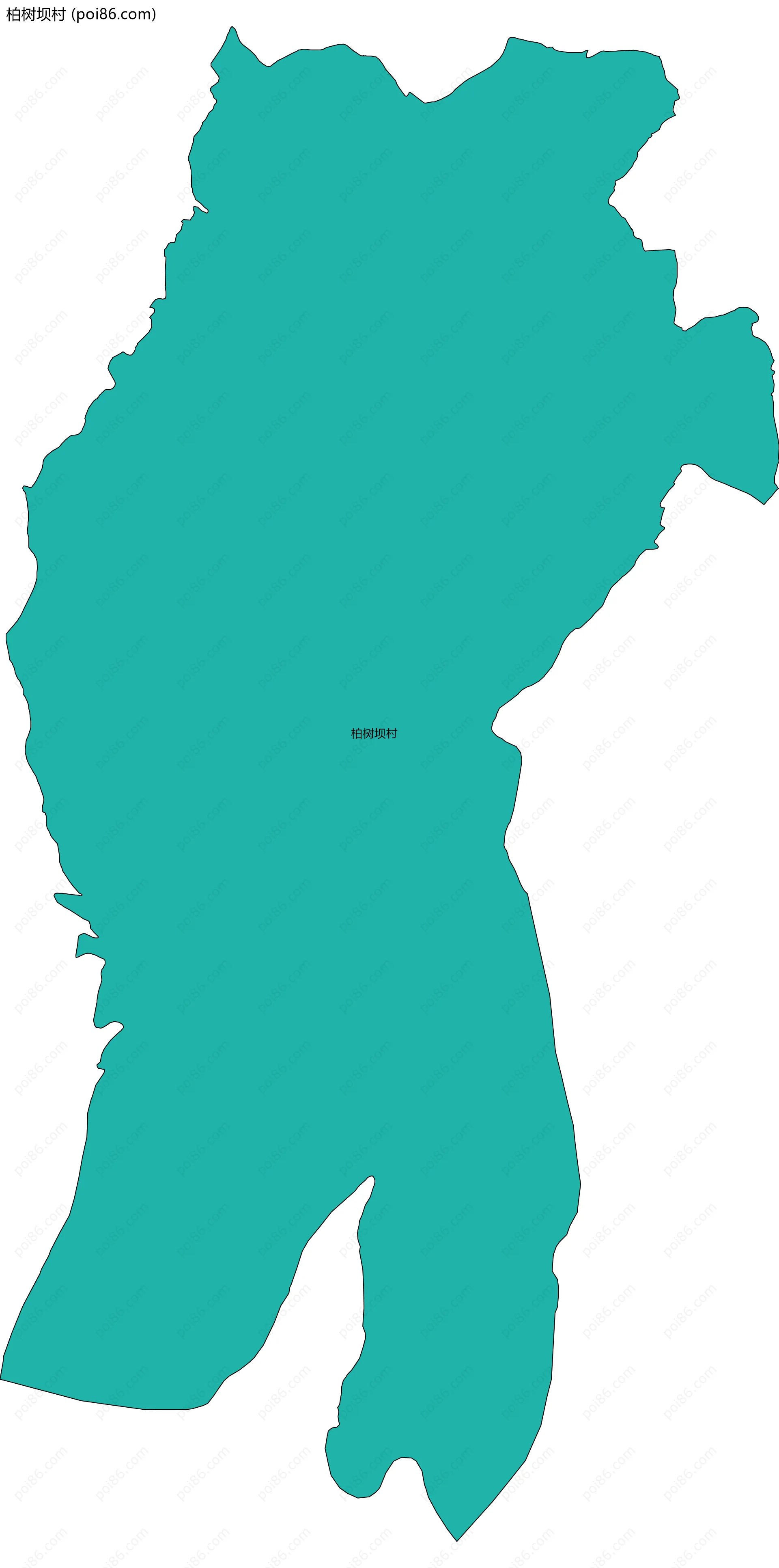 柏树坝村边界地图