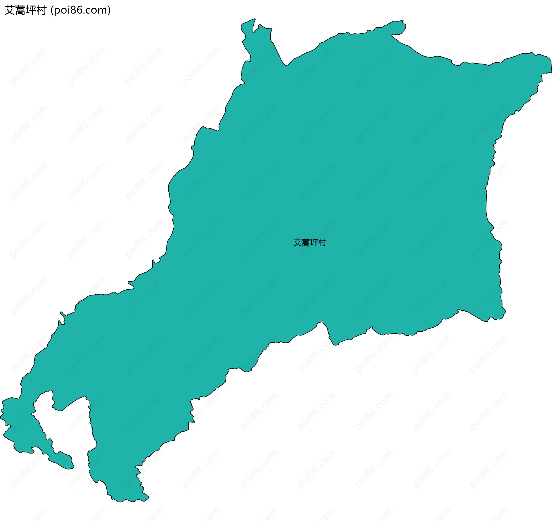 艾蒿坪村边界地图
