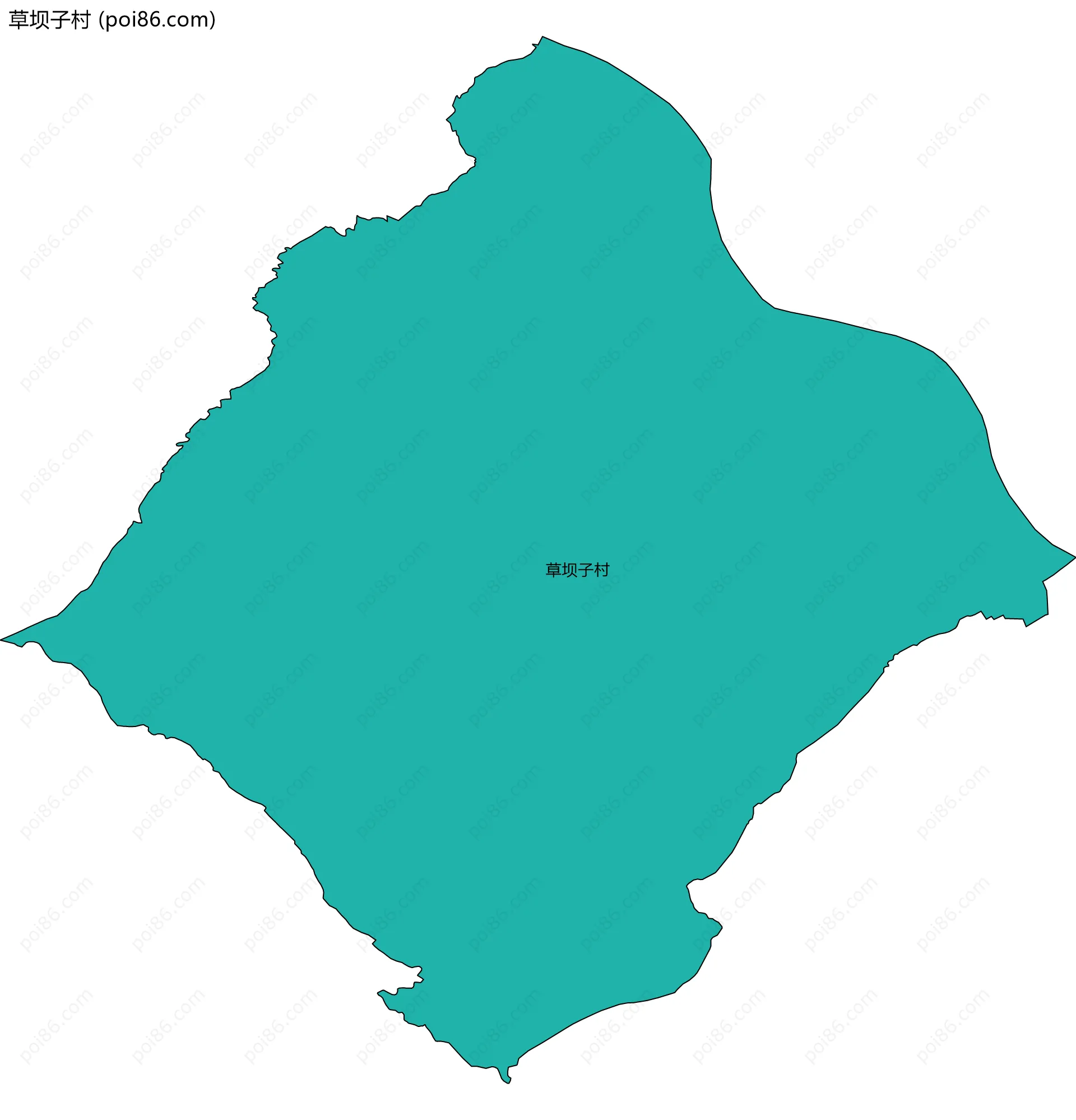 草坝子村边界地图