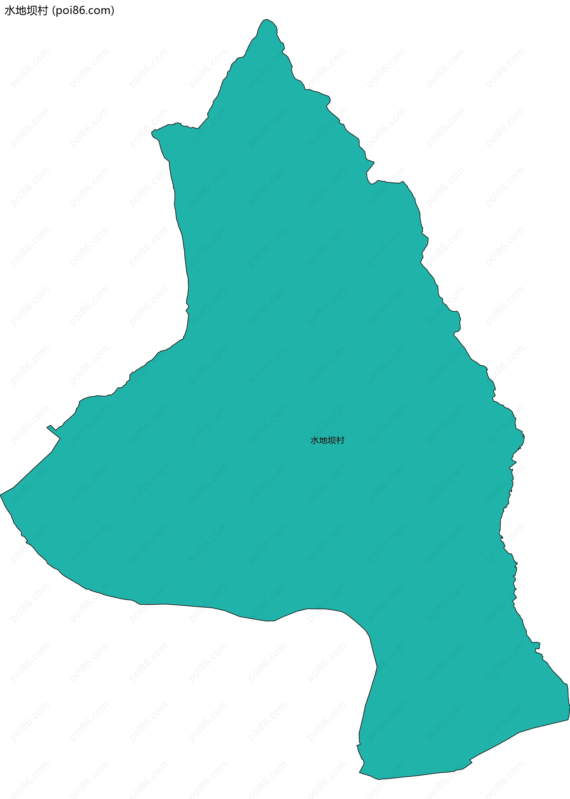 水地坝村边界地图