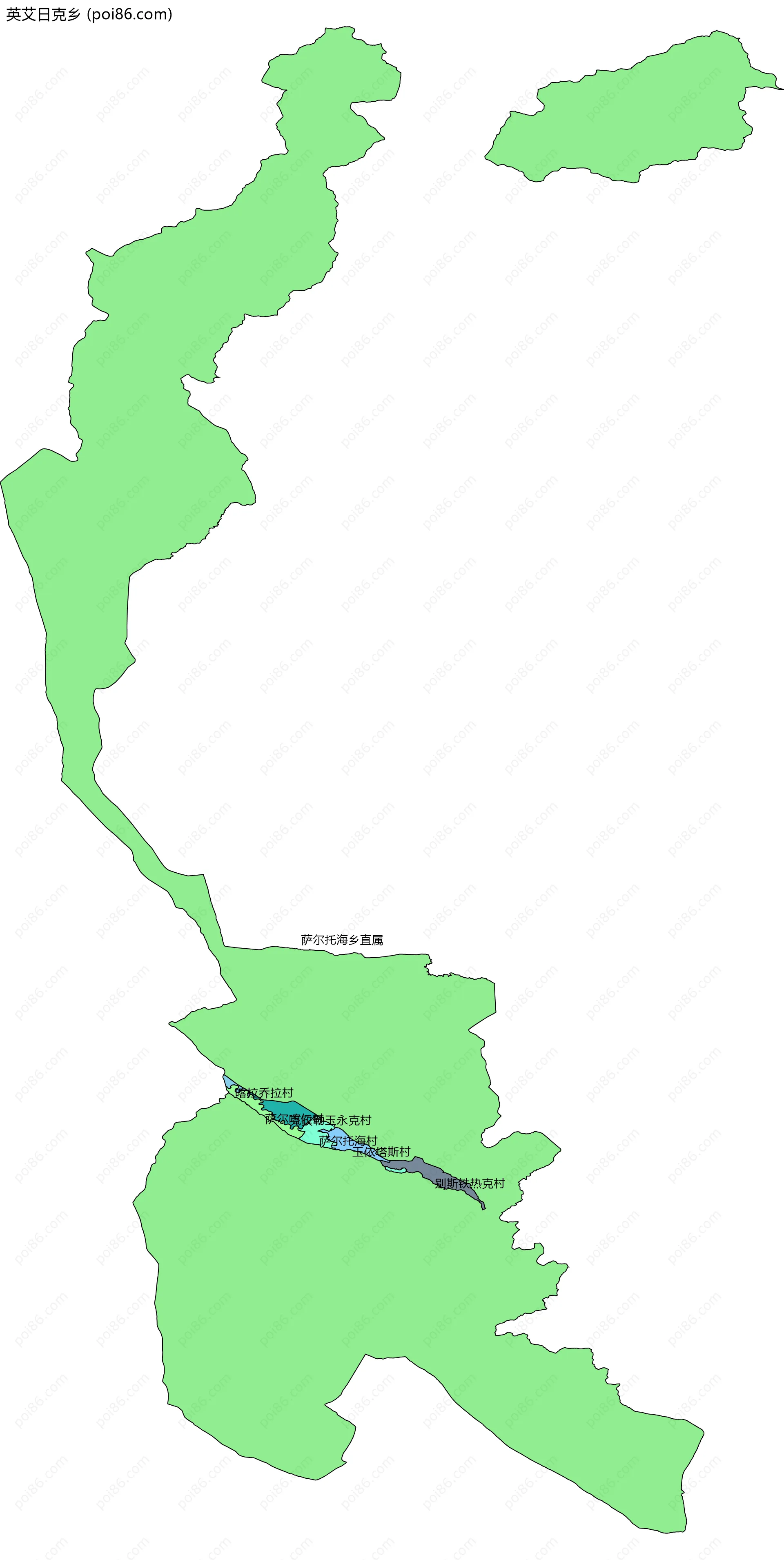 英艾日克乡边界地图(五级行政区划)