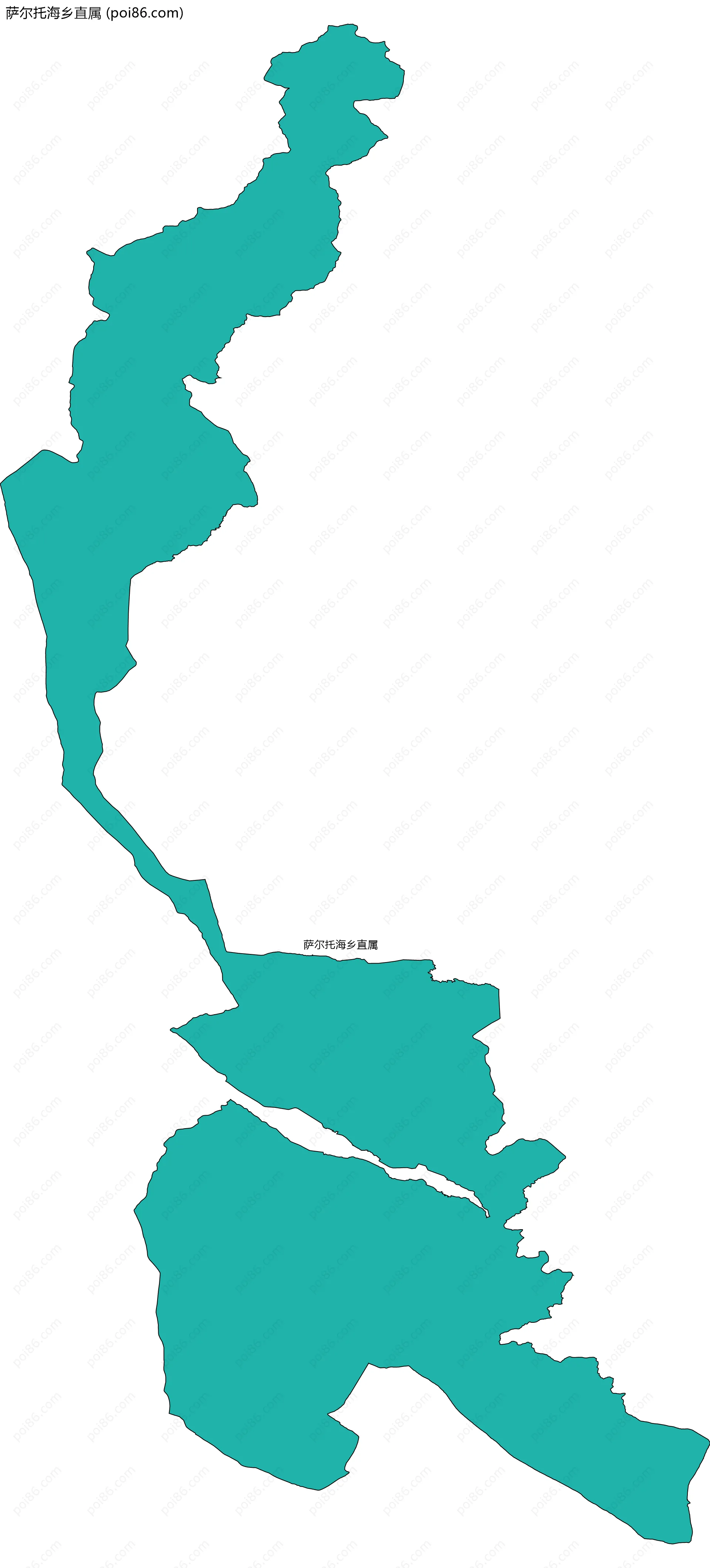 萨尔托海乡直属边界地图