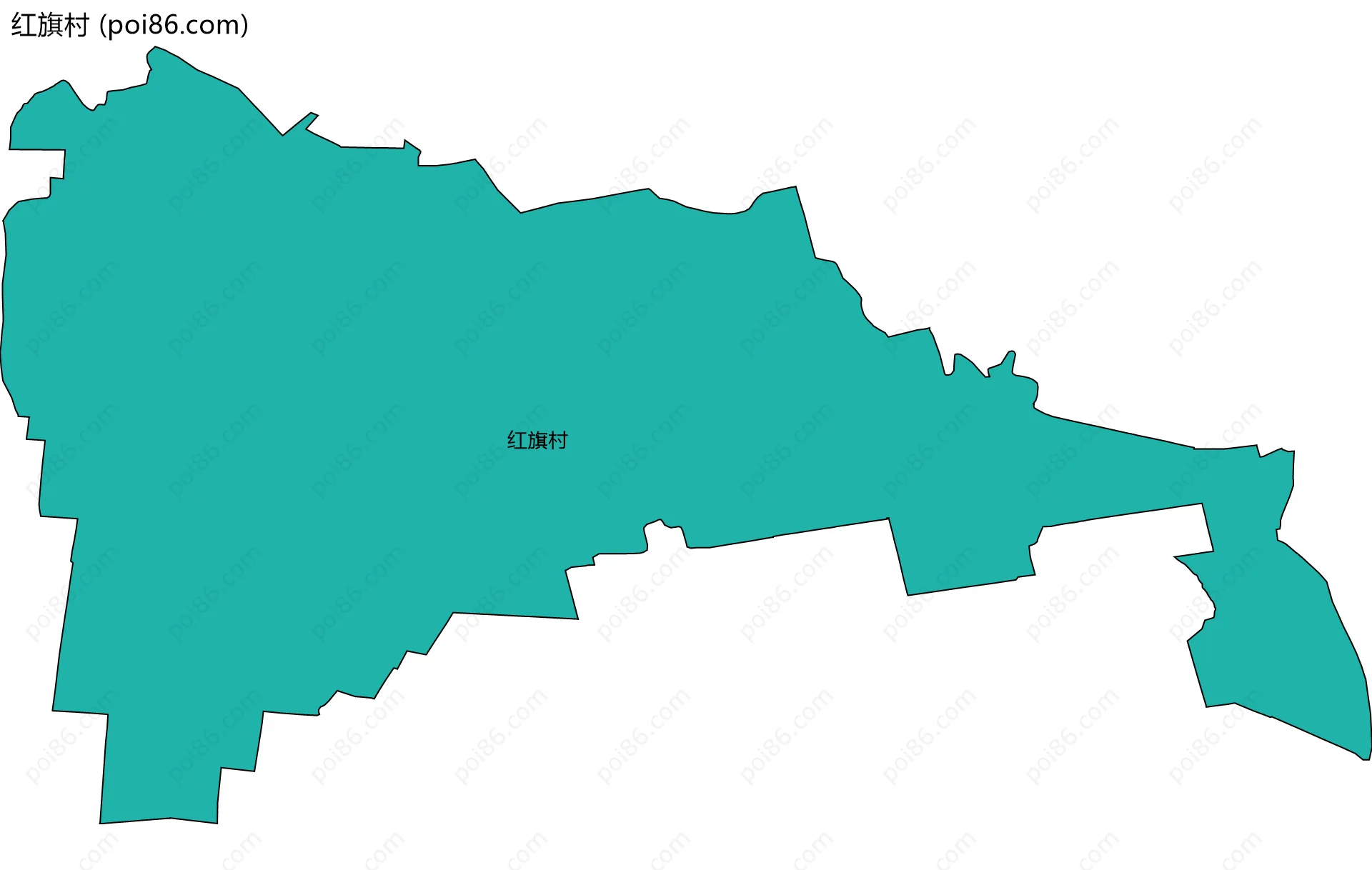 红旗村边界地图