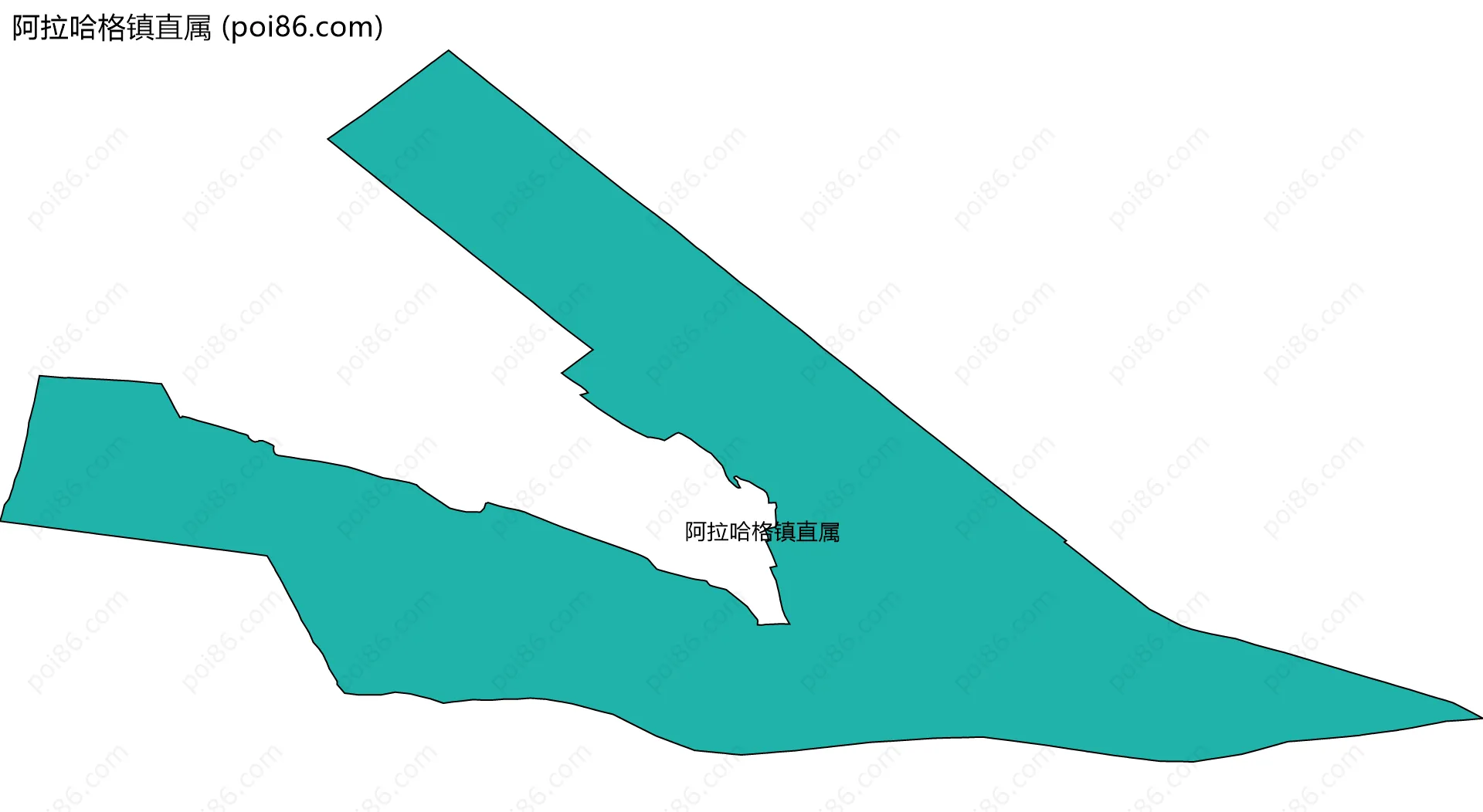 阿拉哈格镇直属边界地图