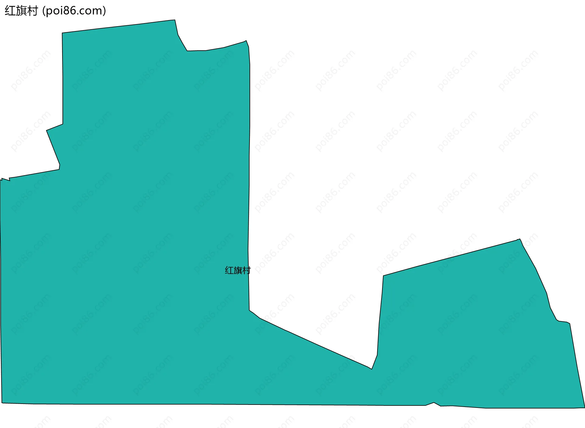 红旗村边界地图