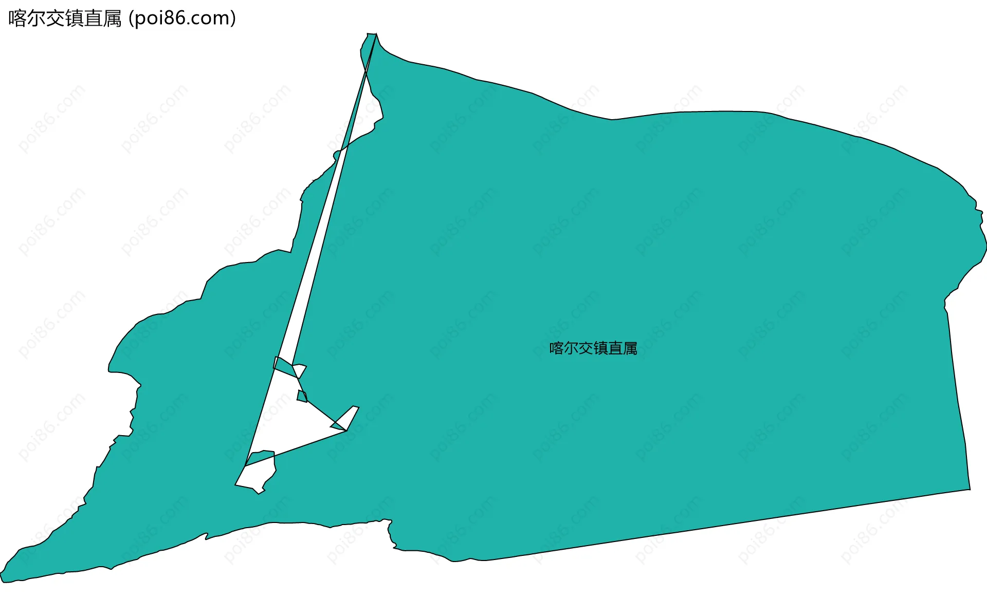 喀尔交镇直属边界地图
