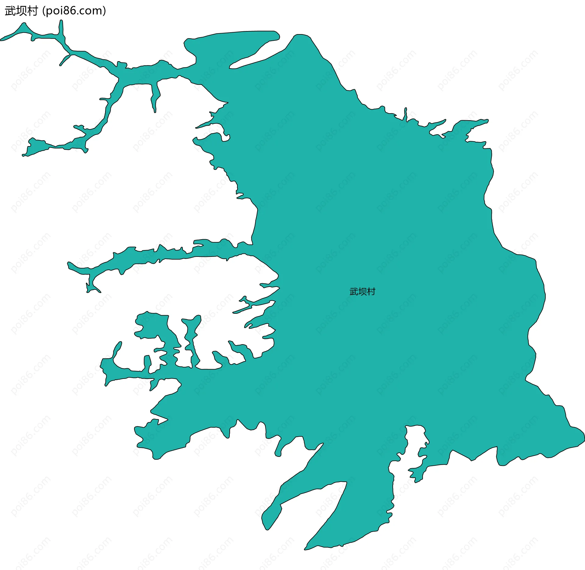 武坝村边界地图