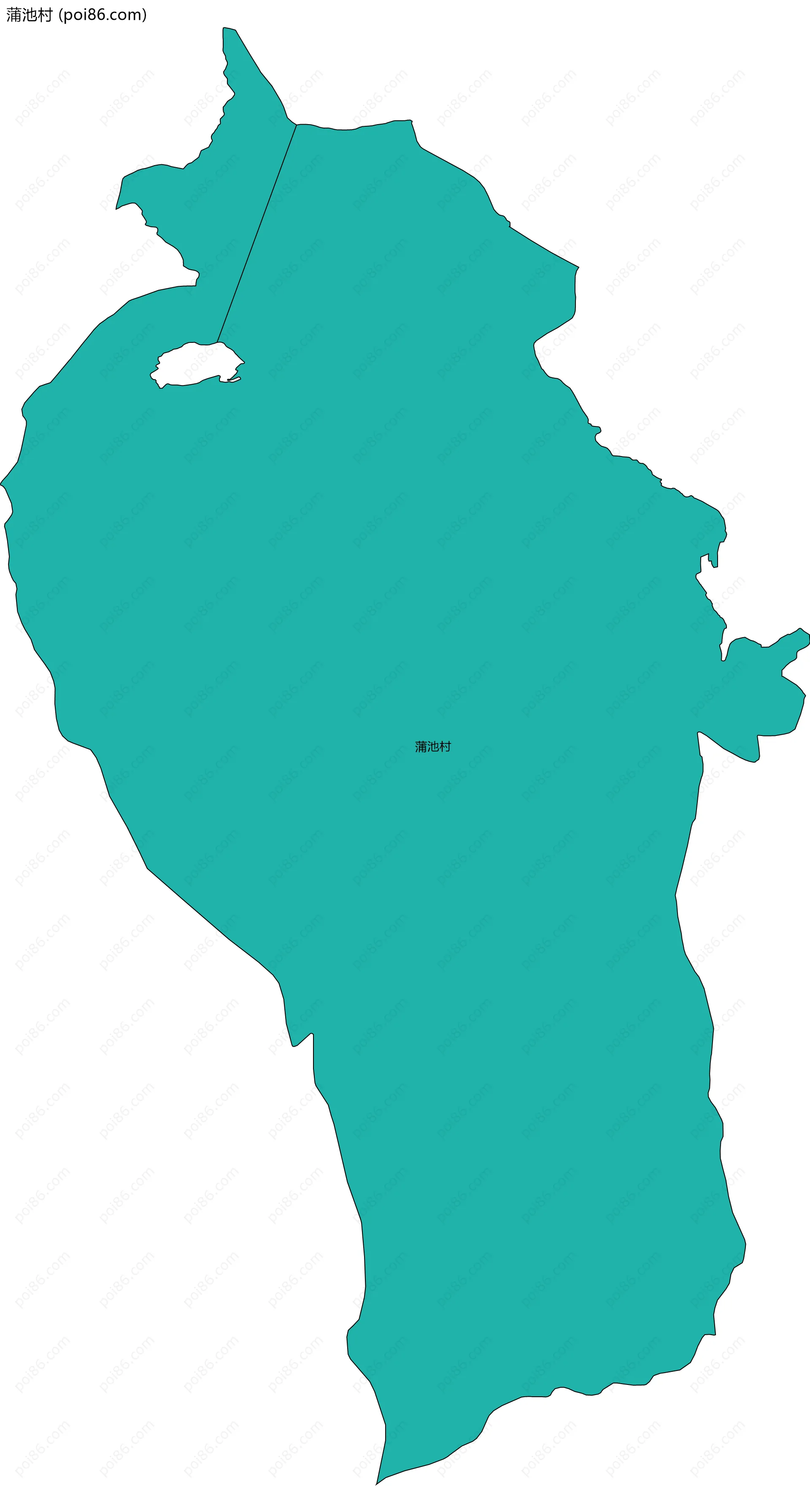 蒲池村边界地图