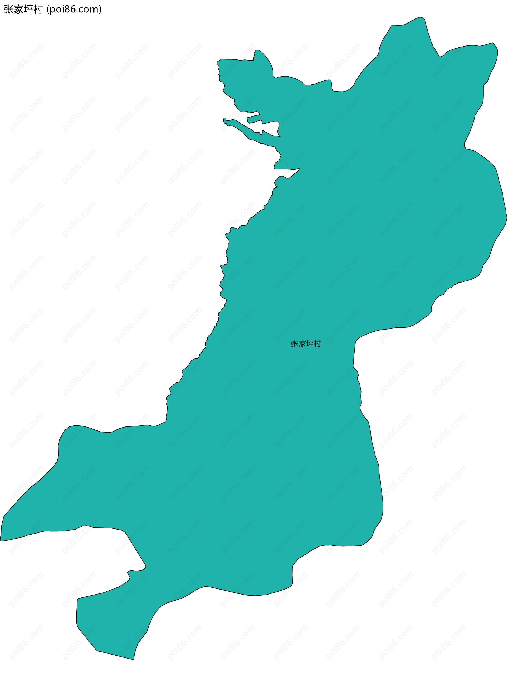 张家坪村边界地图