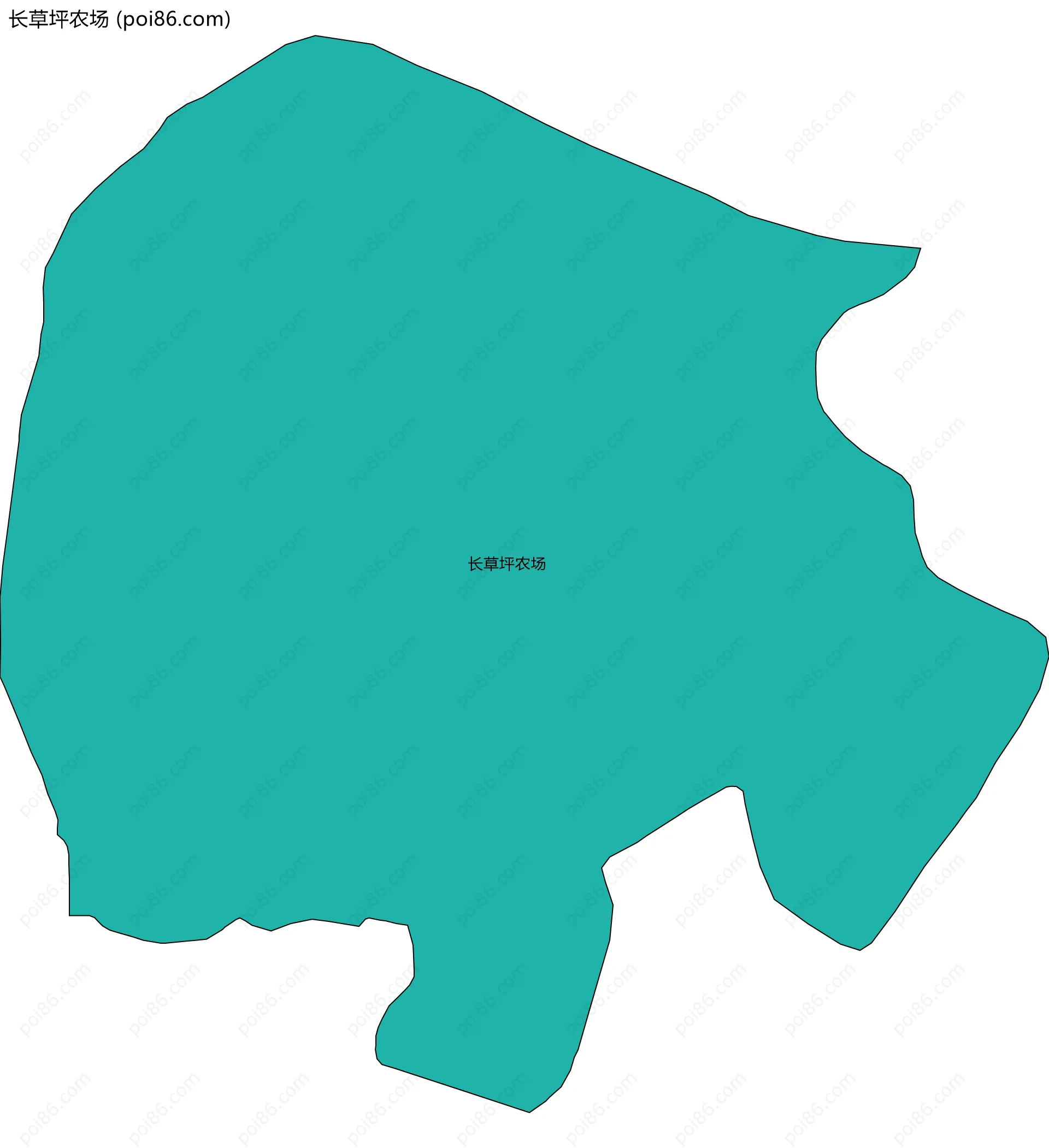 长草坪农场边界地图