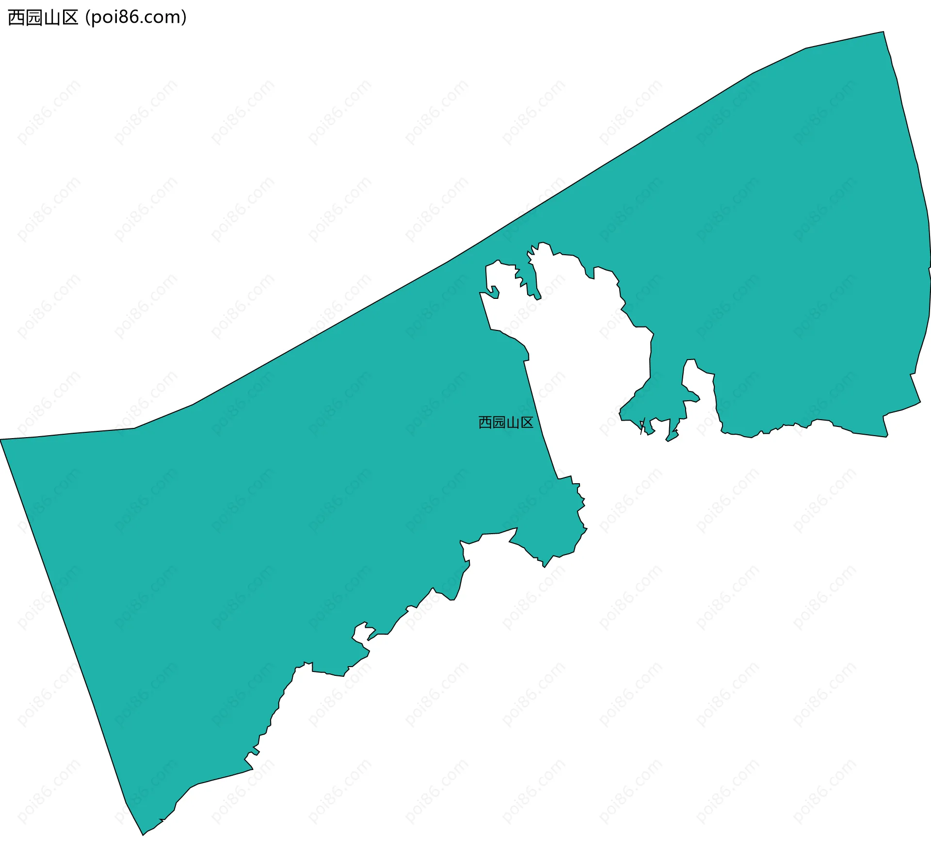 西园山区边界地图
