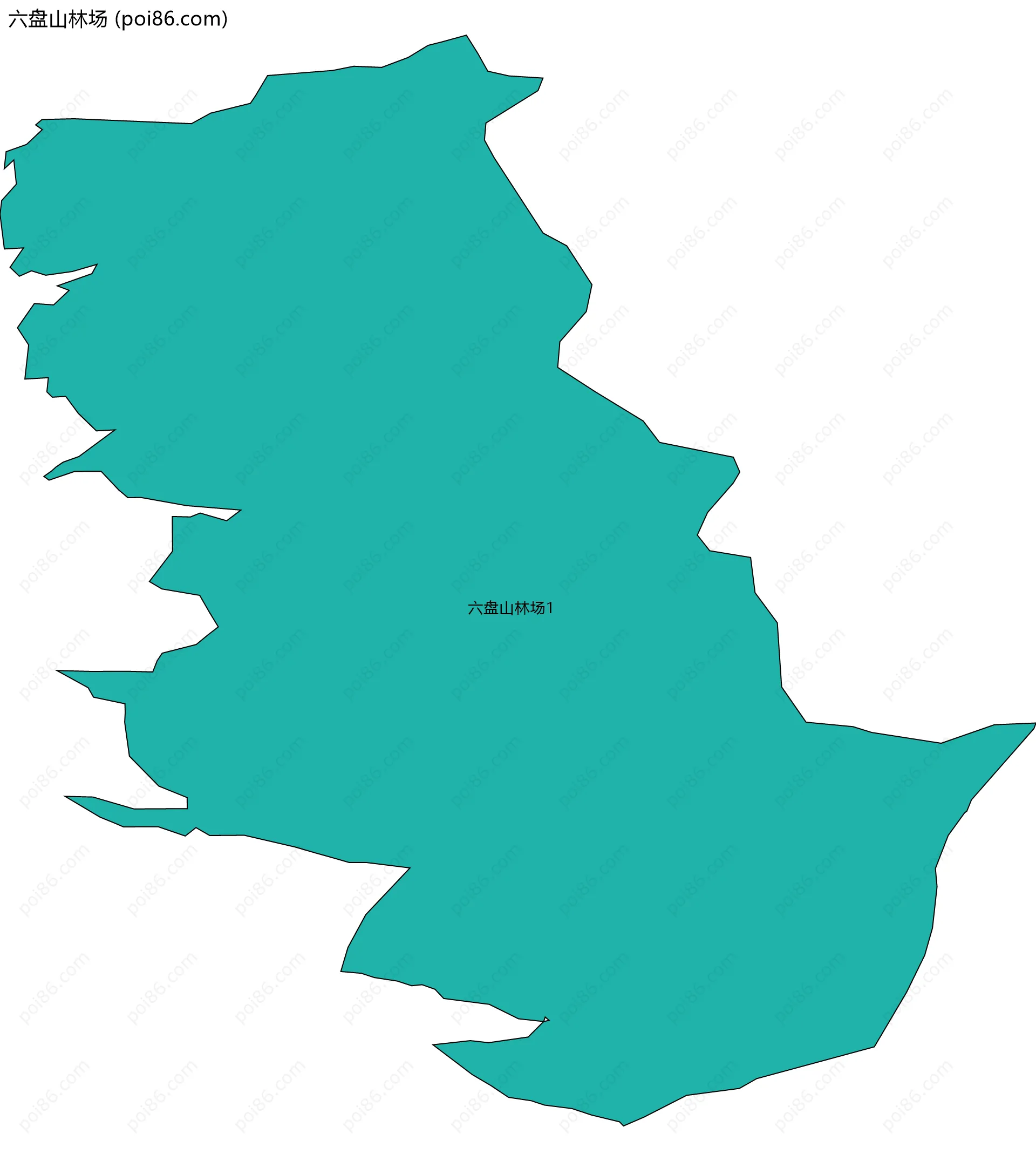 六盘山林场边界地图(五级行政区划)