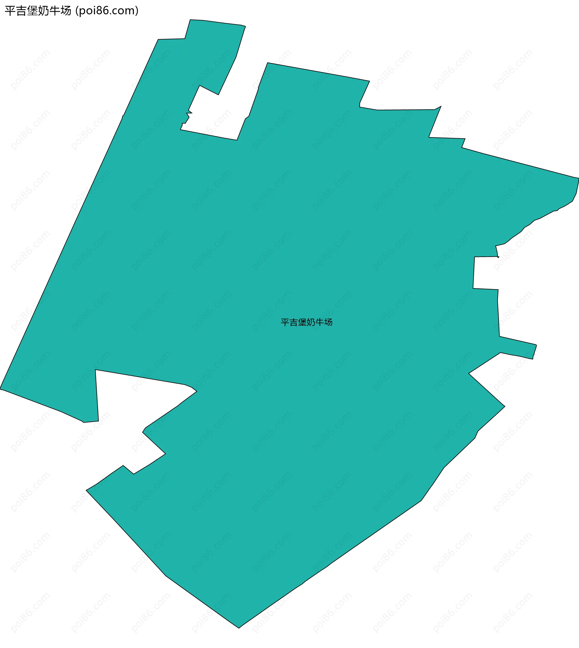 平吉堡奶牛场边界地图(五级行政区划)