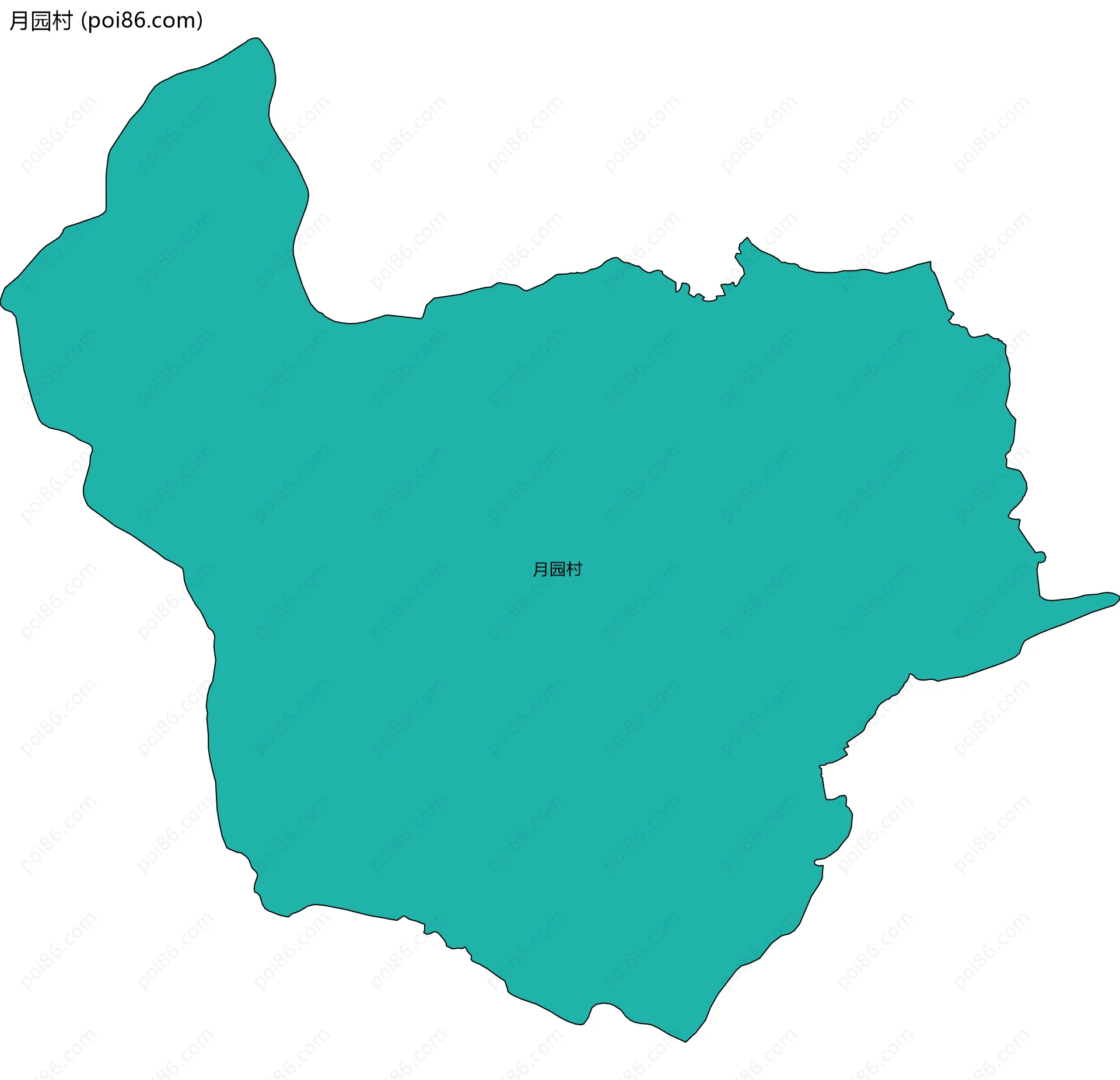 月园村边界地图