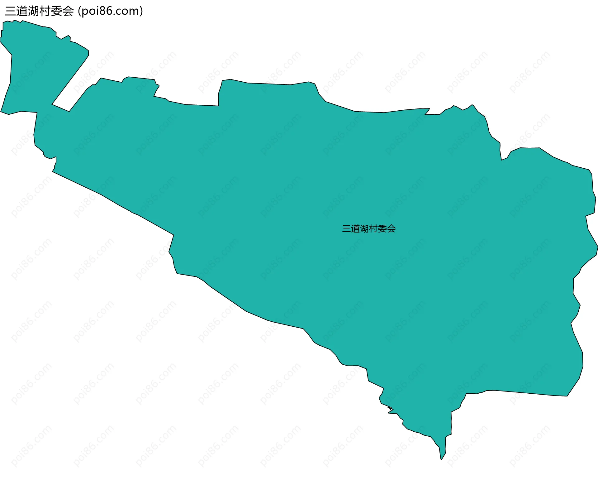 三道湖村委会边界地图