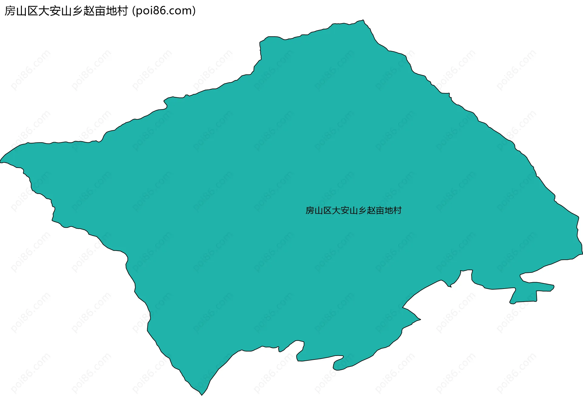 房山区大安山乡赵亩地村边界地图