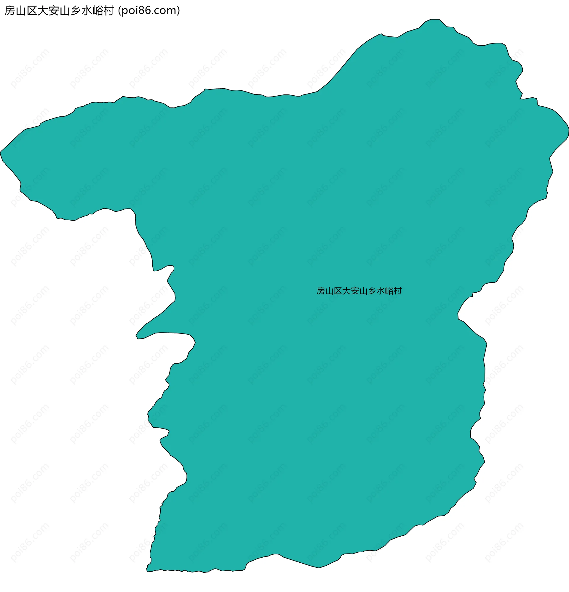 房山区大安山乡水峪村边界地图