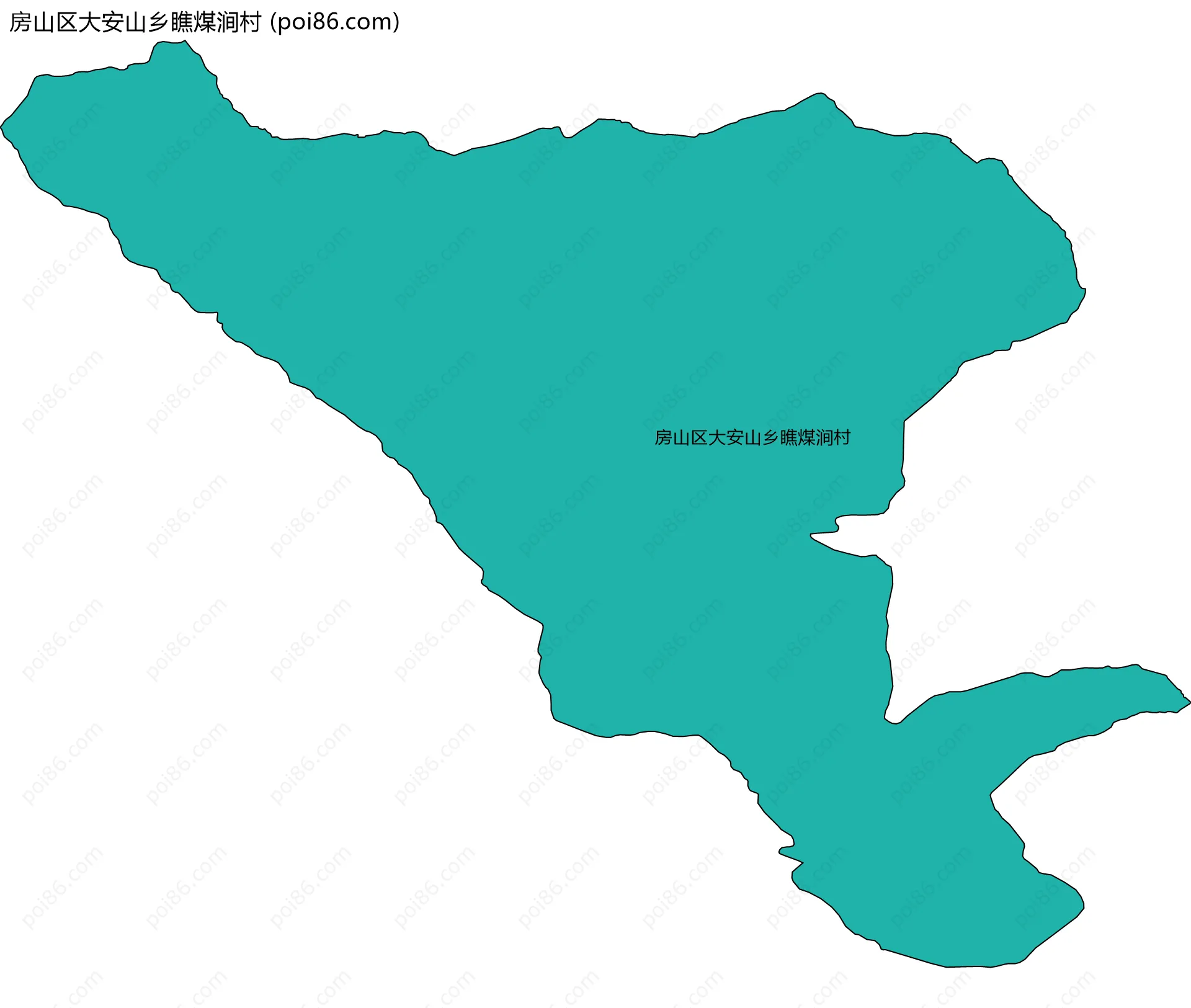 房山区大安山乡瞧煤涧村边界地图