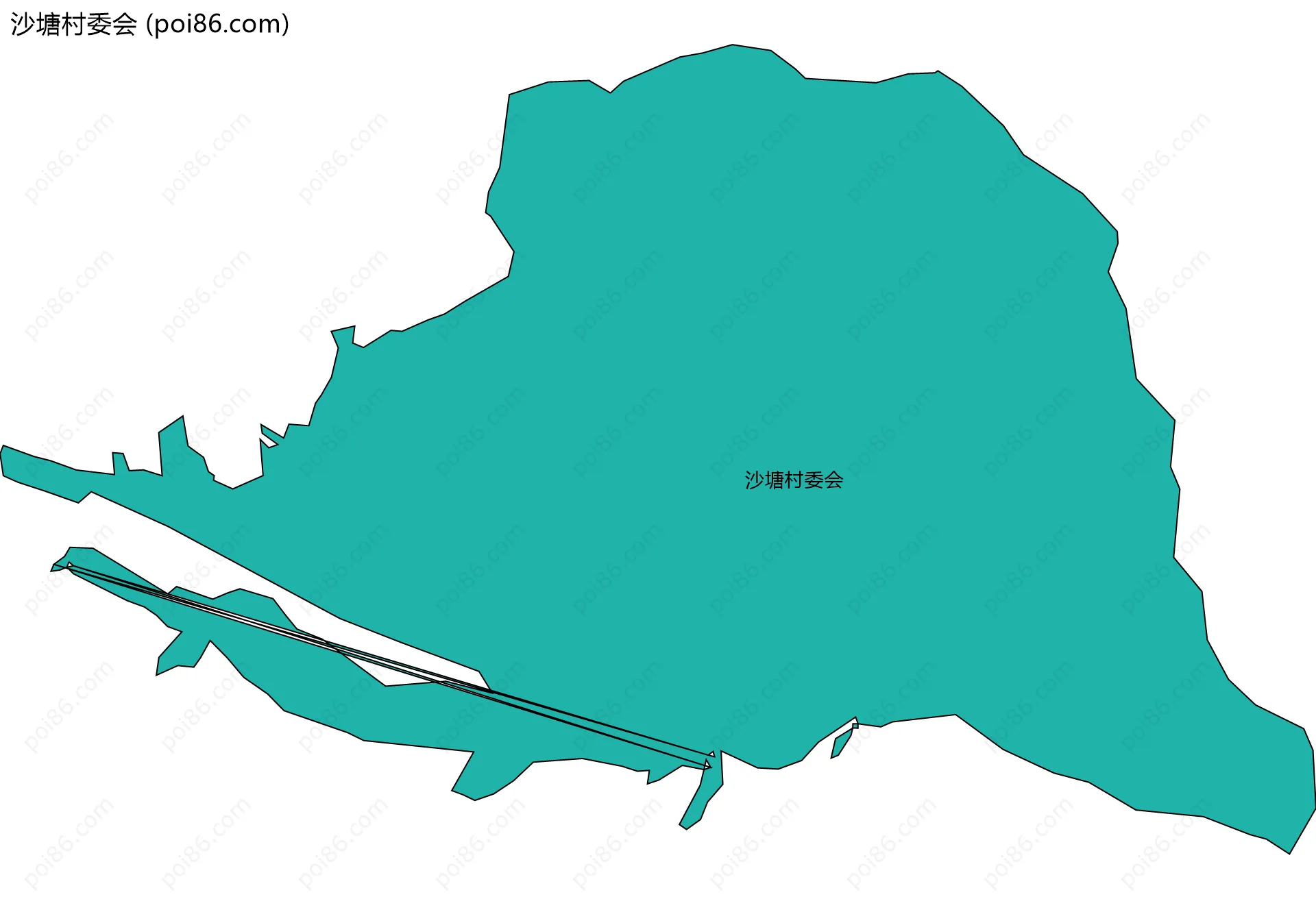 沙塘村委会边界地图