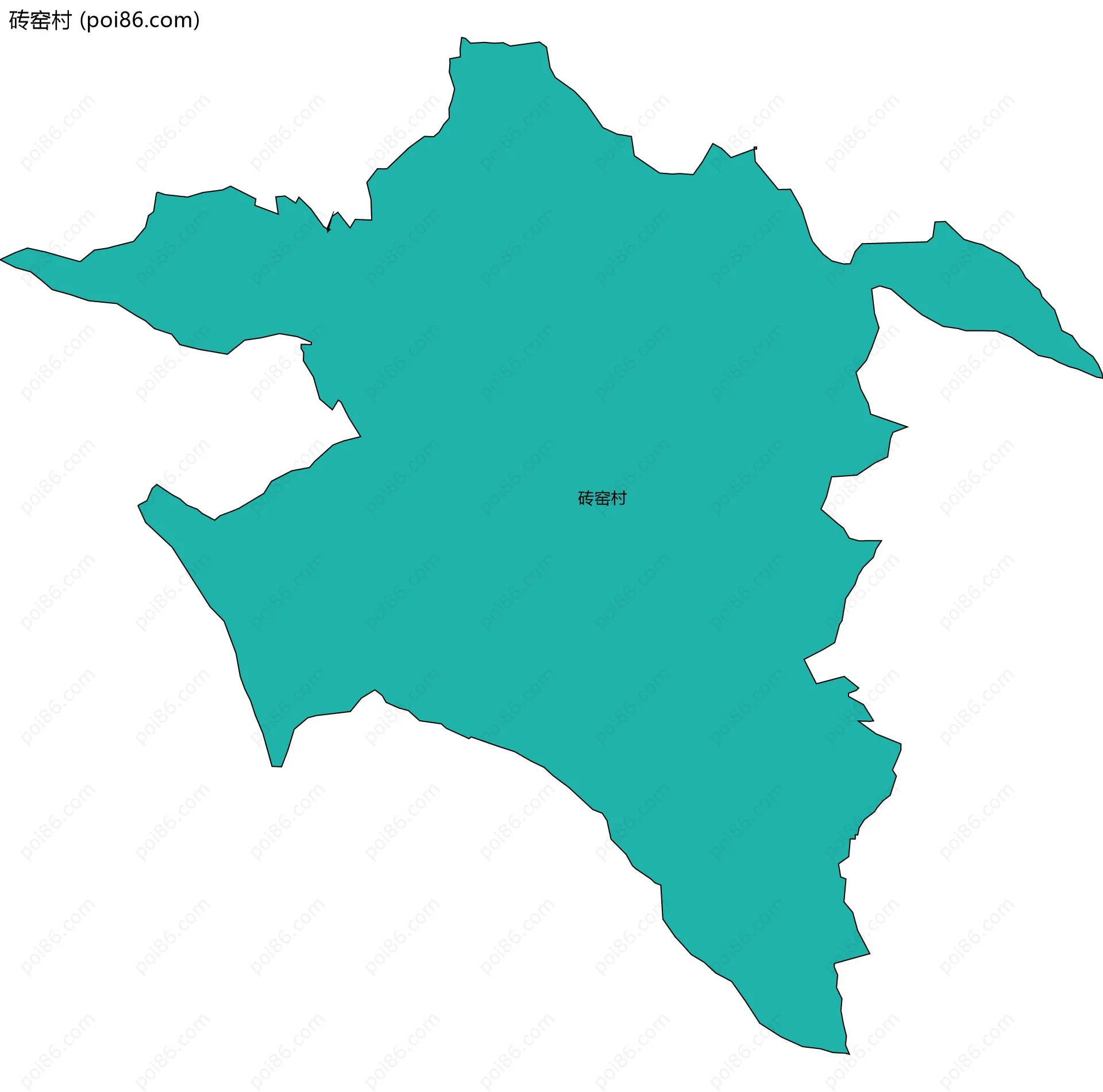 砖窑村边界地图