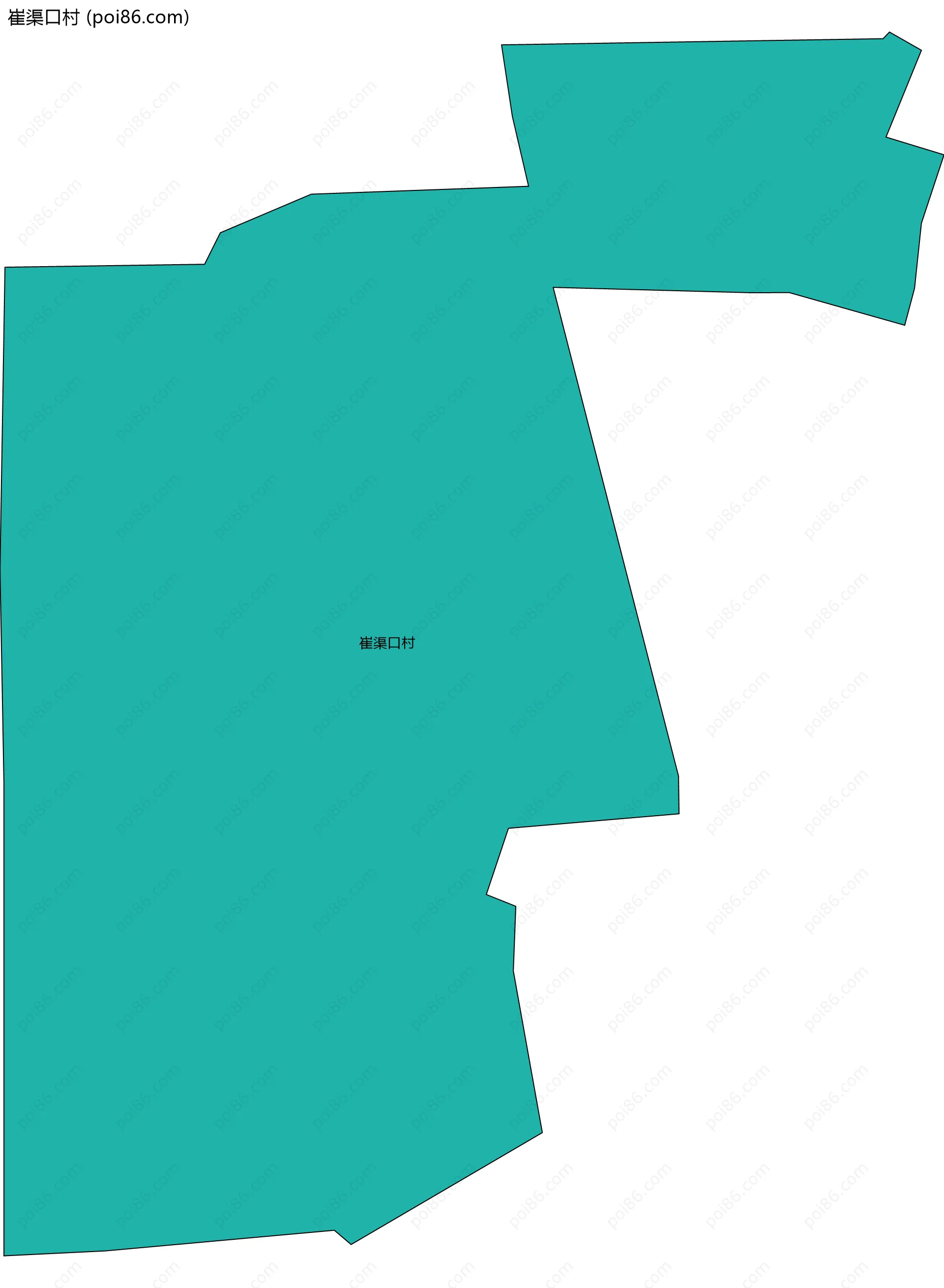 崔渠口村边界地图