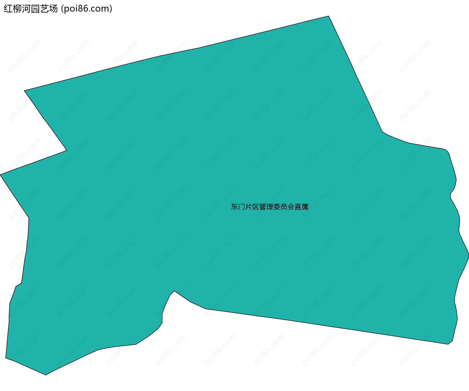 红柳河园艺场边界地图(五级行政区划)