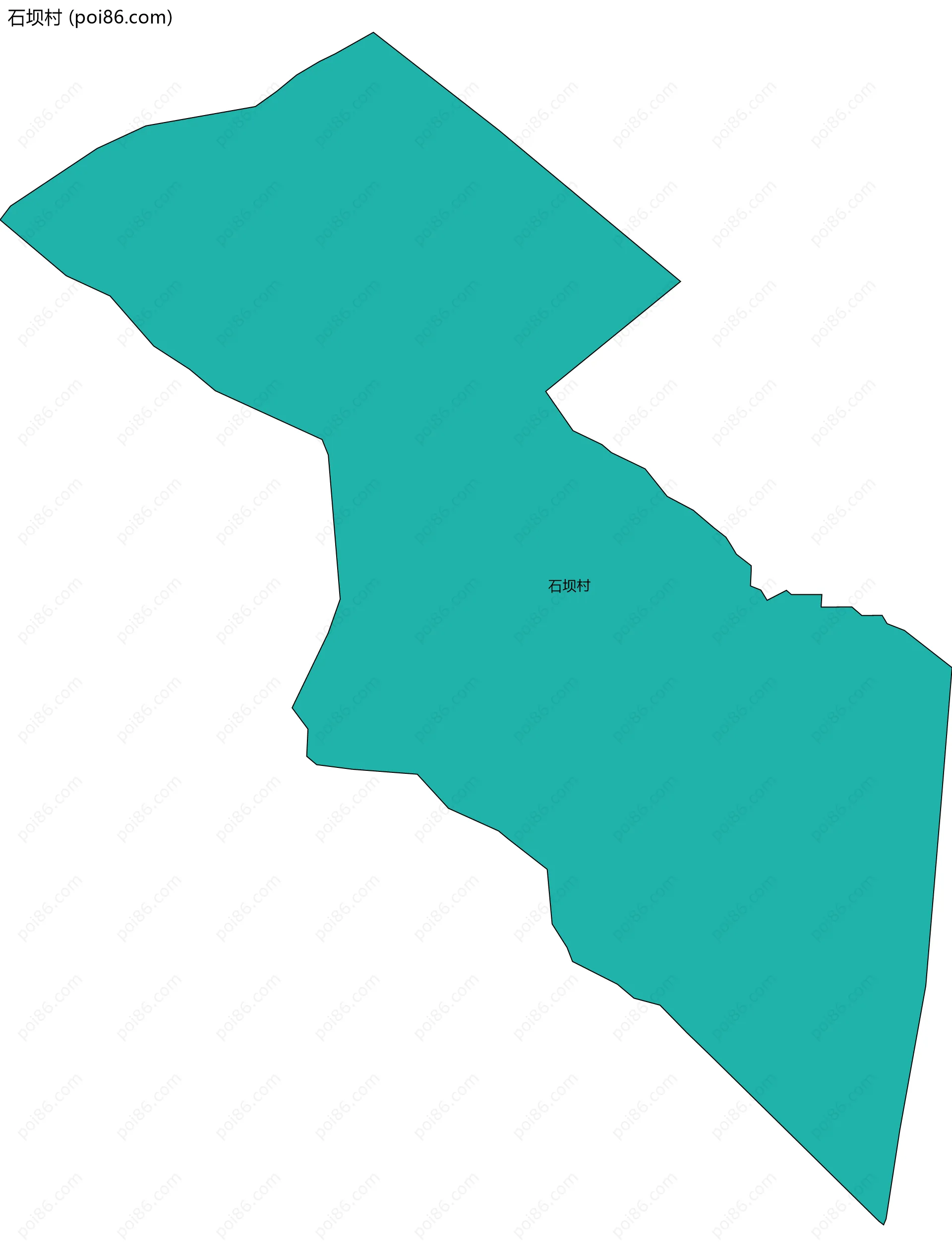 石坝村边界地图