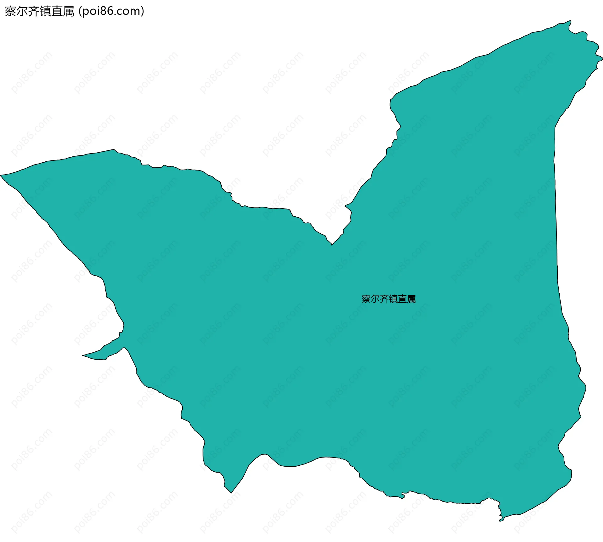 察尔齐镇直属边界地图