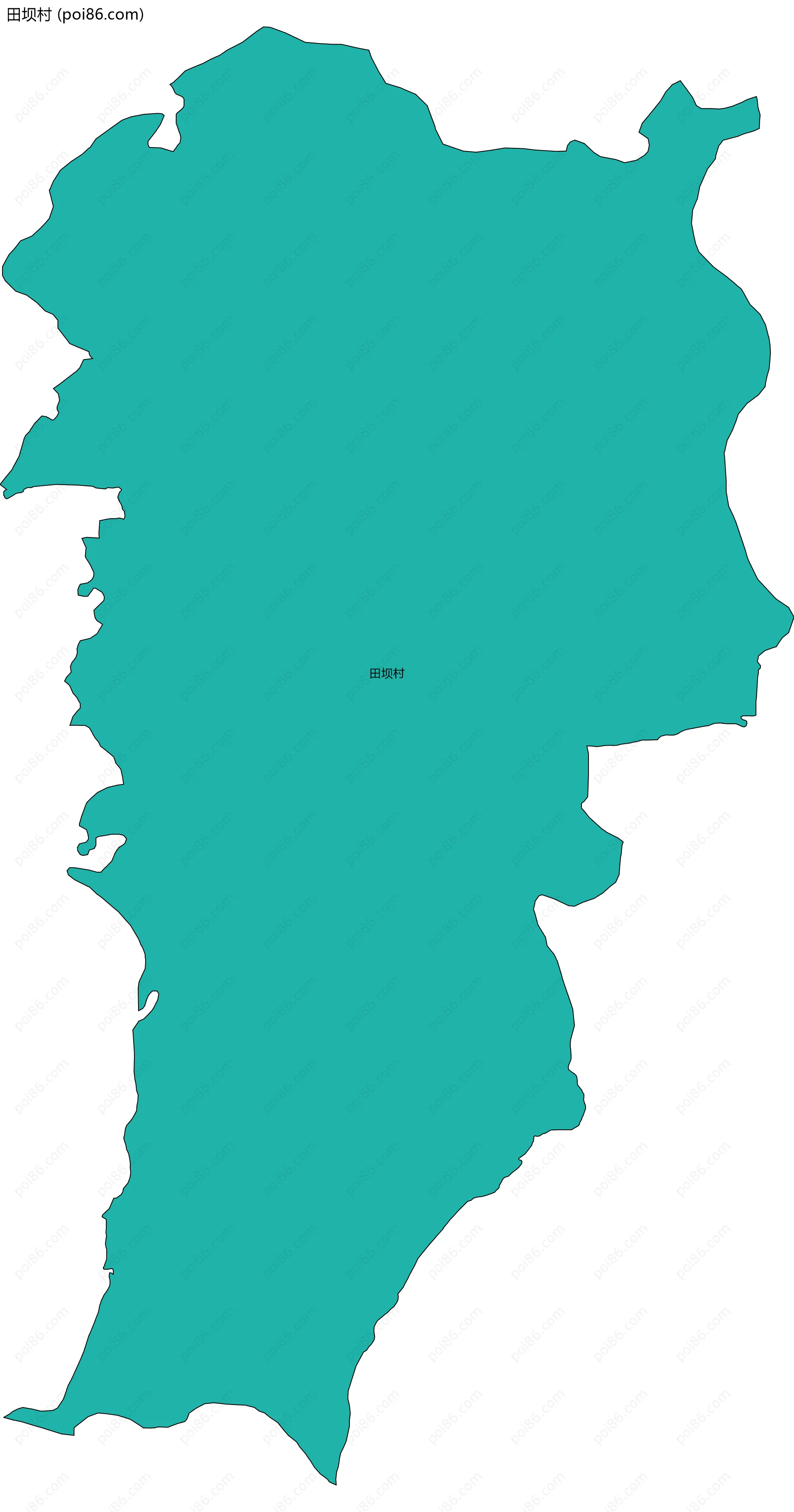 田坝村边界地图