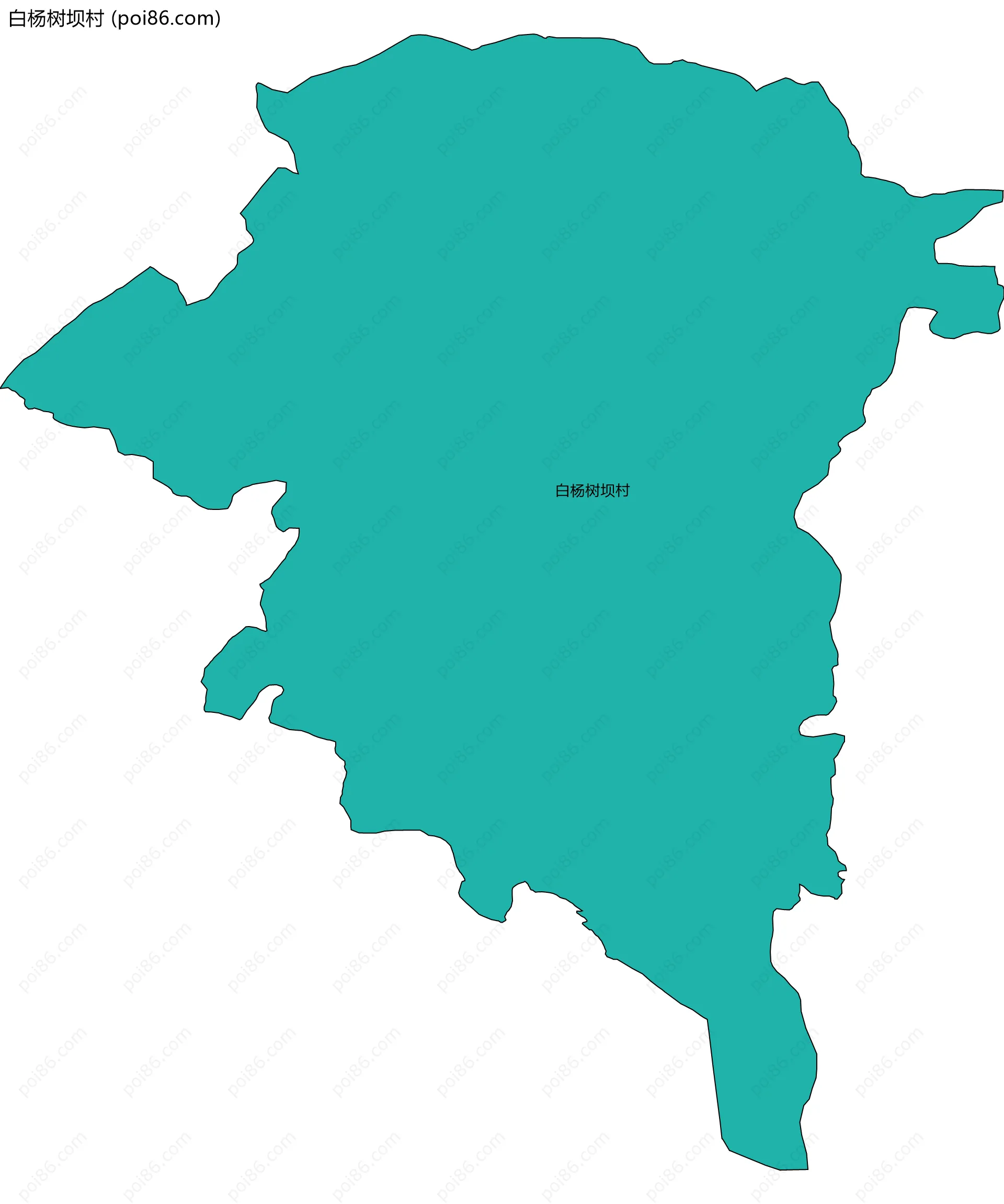 白杨树坝村边界地图