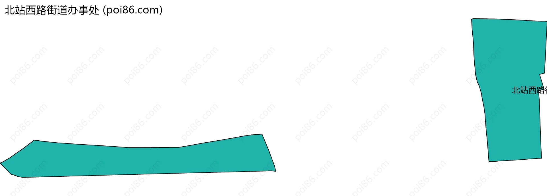 北站西路街道办事处边界地图(五级行政区划)