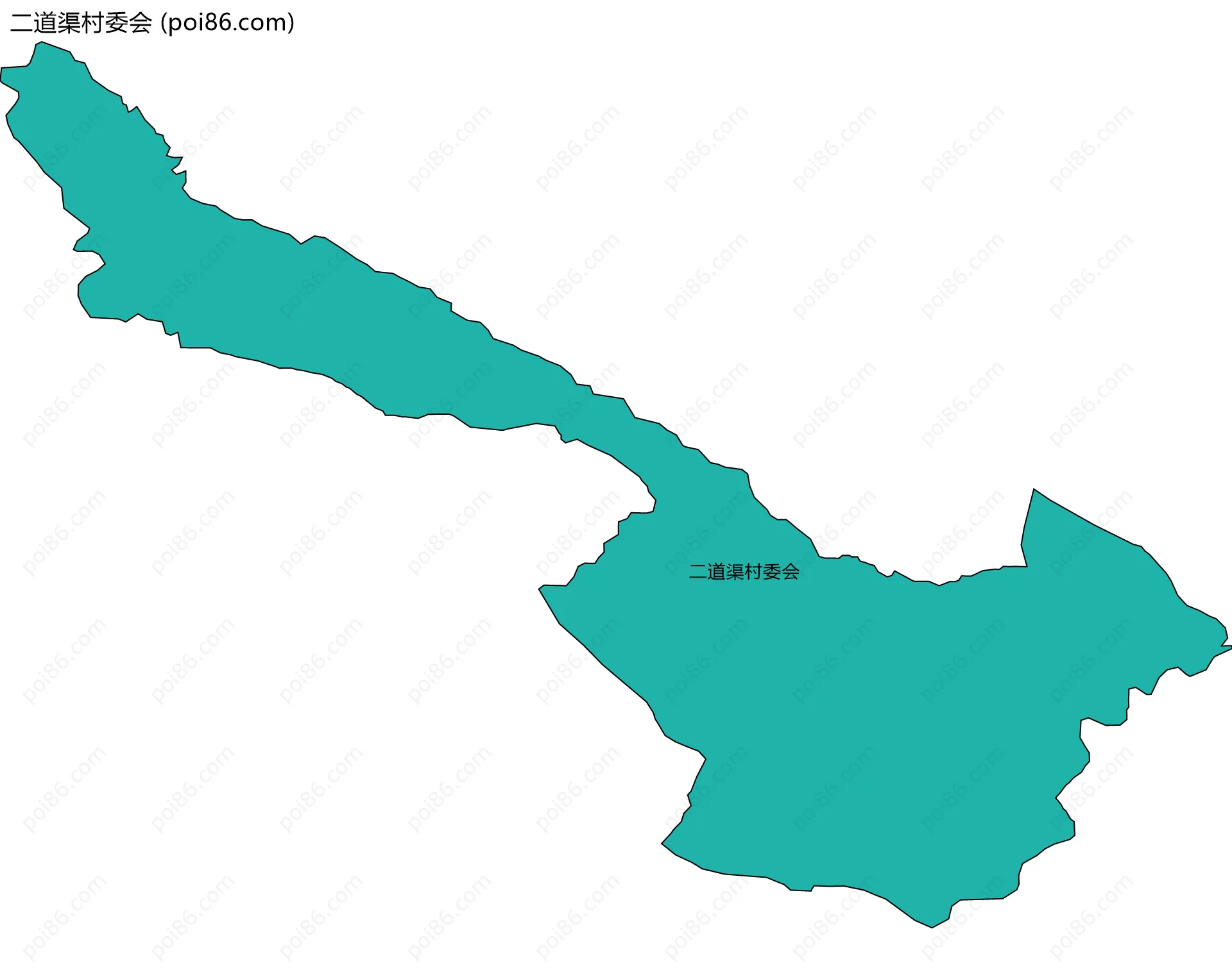 二道渠村委会边界地图