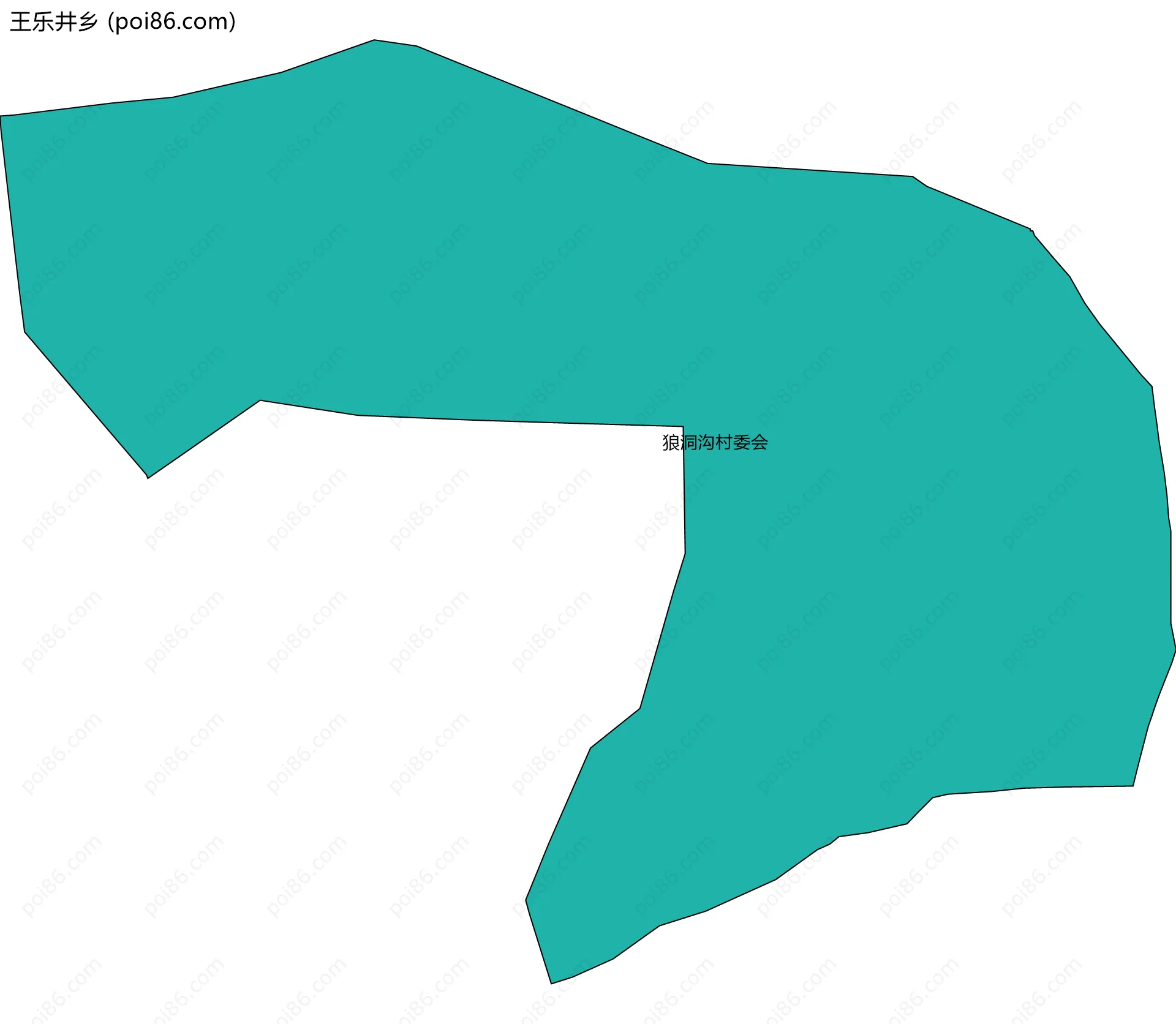 王乐井乡边界地图(五级行政区划)