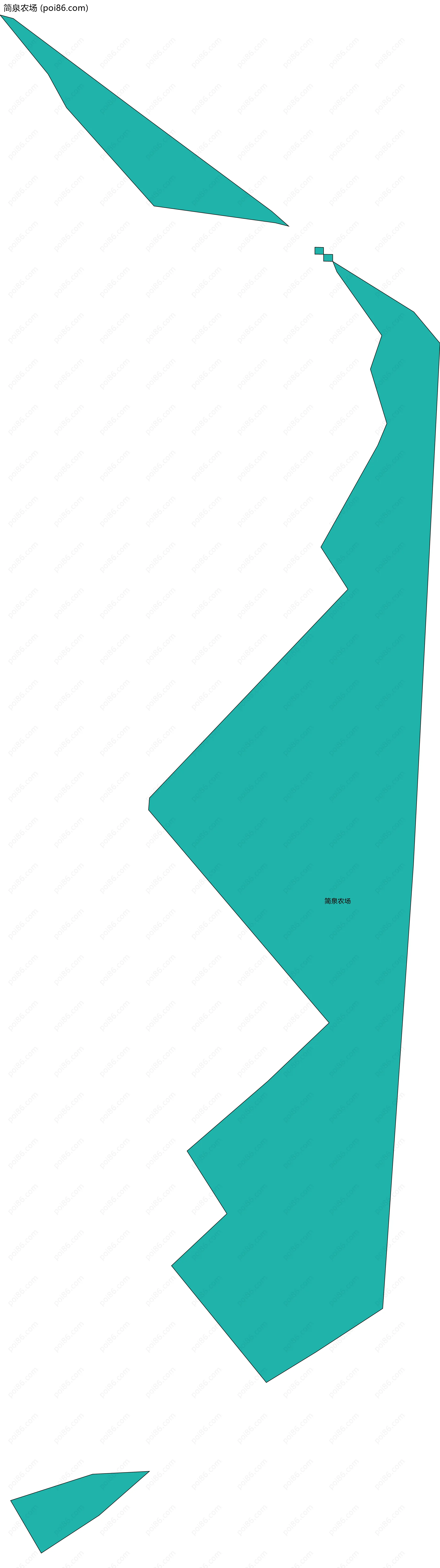 简泉农场边界地图(五级行政区划)