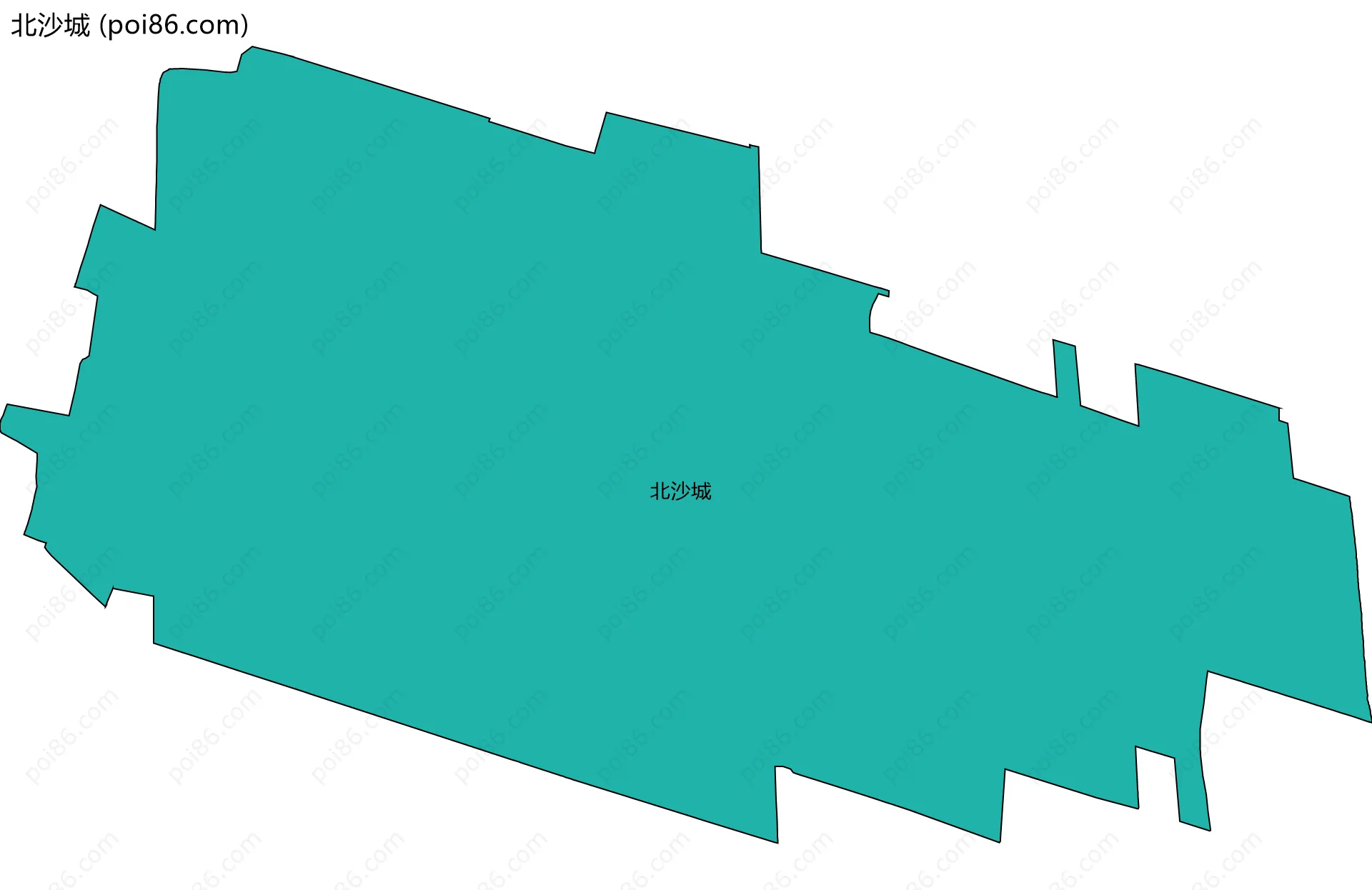 北沙城边界地图